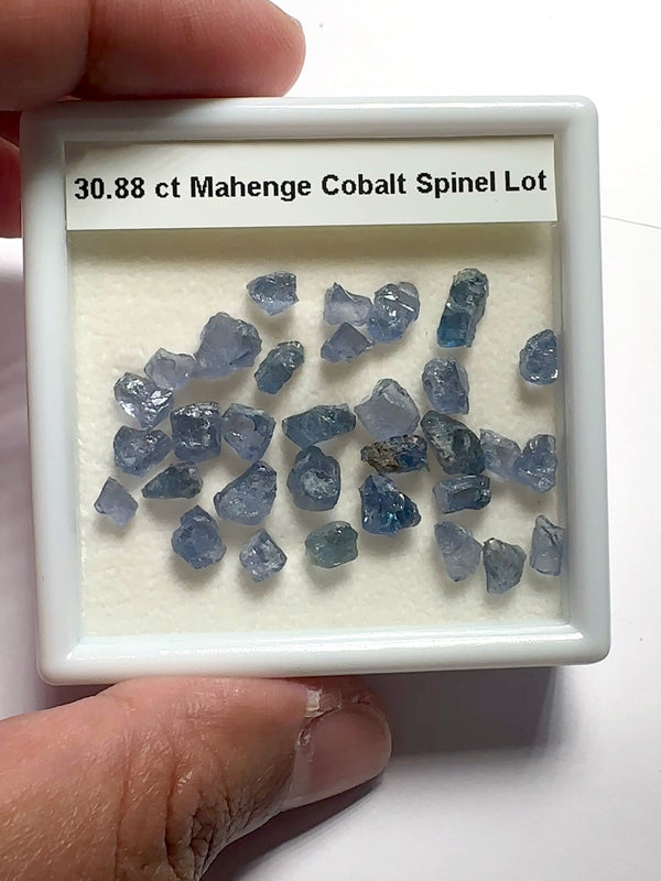 30.88ct Cobalt Spinel Lot, Mahenge, Tanzania, Untreated Unheated