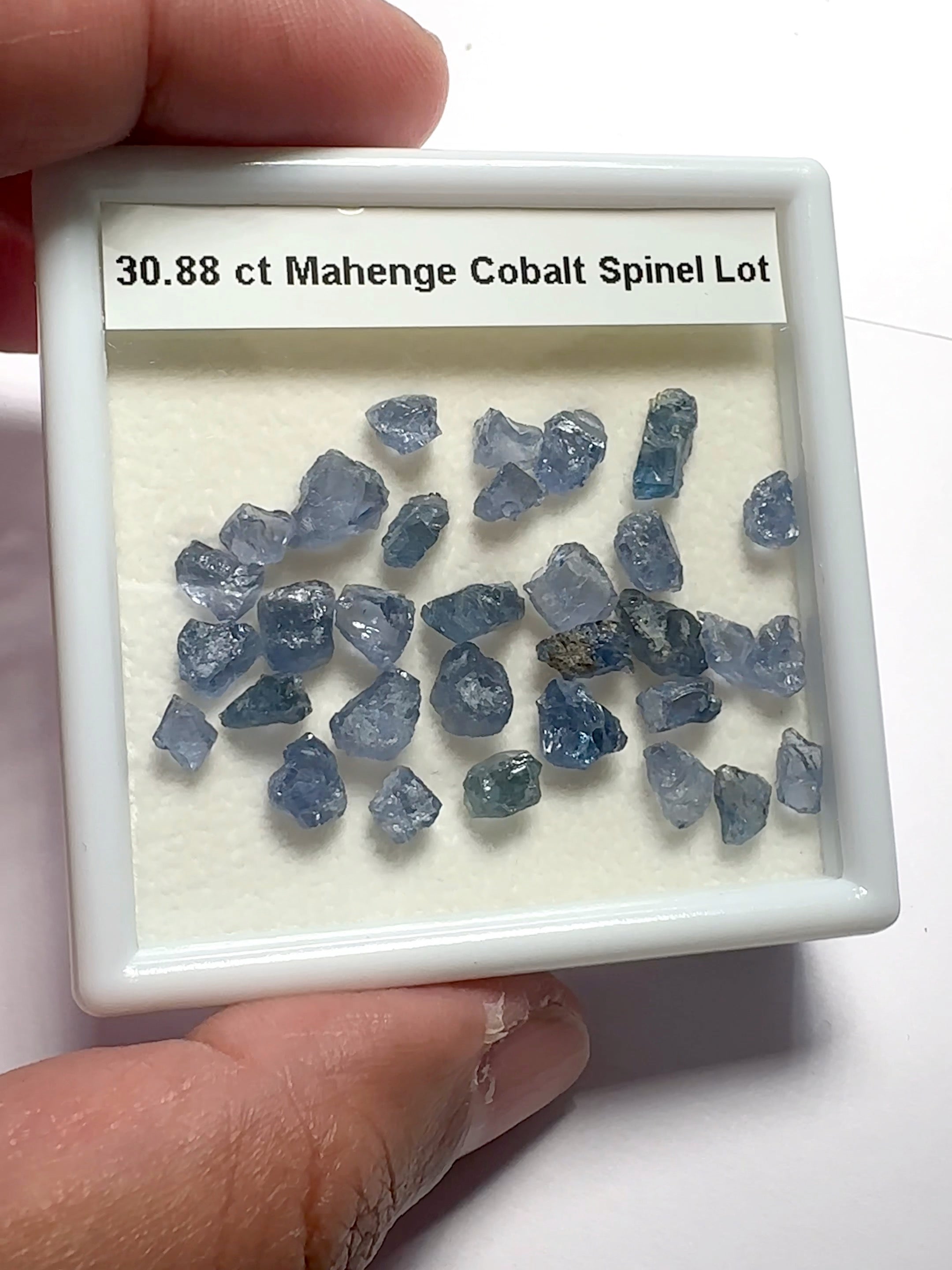 30.88ct Cobalt Spinel Lot, Mahenge, Tanzania, Untreated Unheated