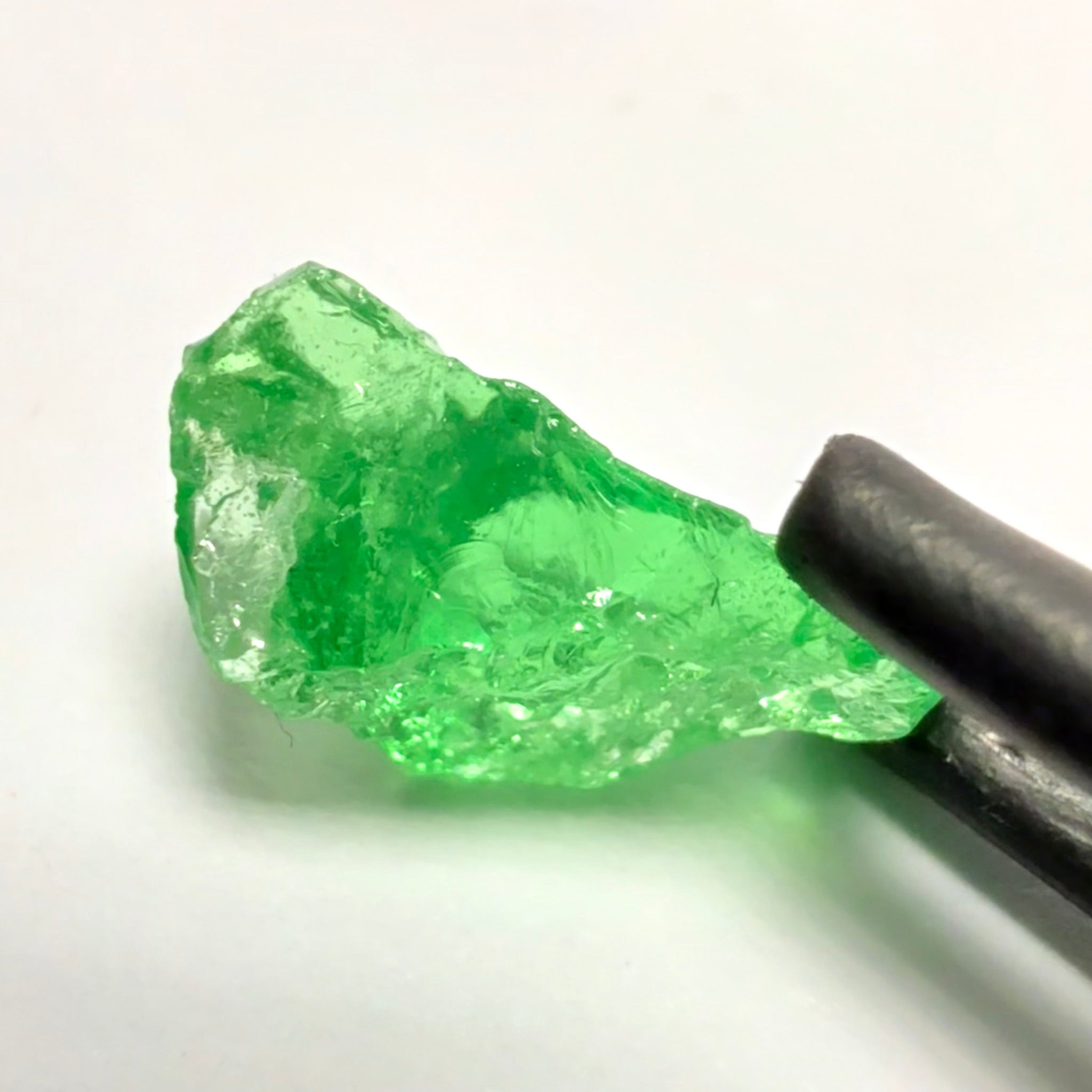 Tsavorite Garnet, 2.67ct, Tanzania, Untreated Unheated. Slight veils inside, really bad shape for faceting