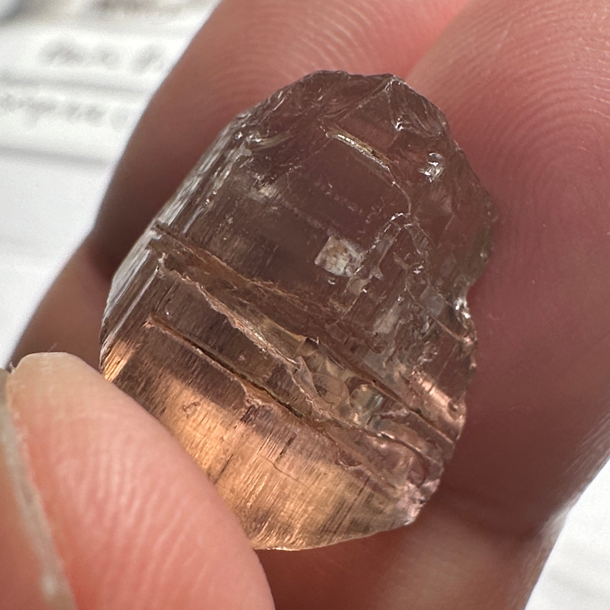 Peach Pink Scapolite, 23.82ct, Very Rare, Tanzania, Untreated Unheated, VVS-IF (flawless)