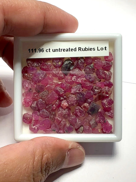Ruby Lot, 111.96ct, Winza, Tanzania, Untreated Unheated, good for setting as is
