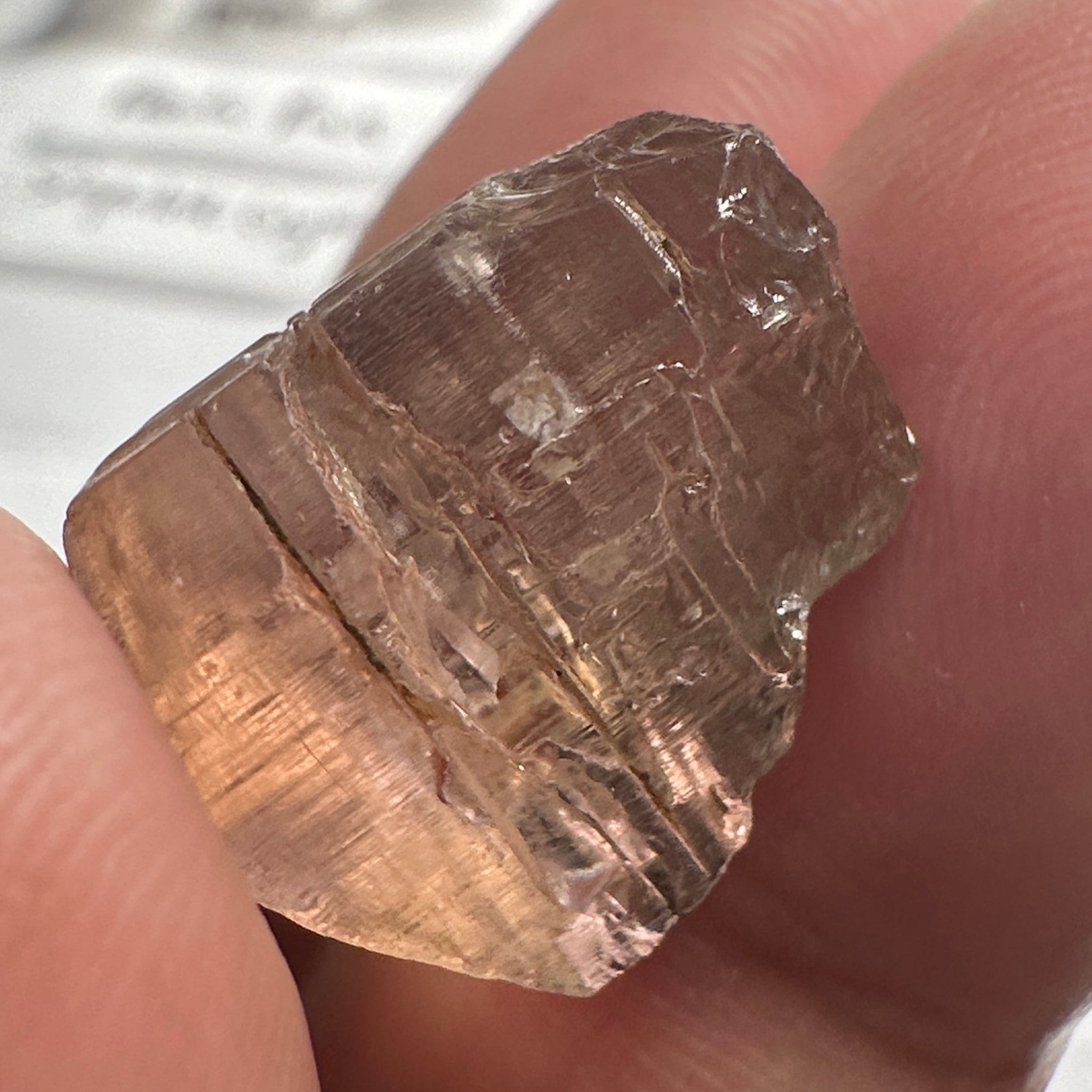 Peach Pink Scapolite, 23.82ct, Very Rare, Tanzania, Untreated Unheated, VVS-IF (flawless)