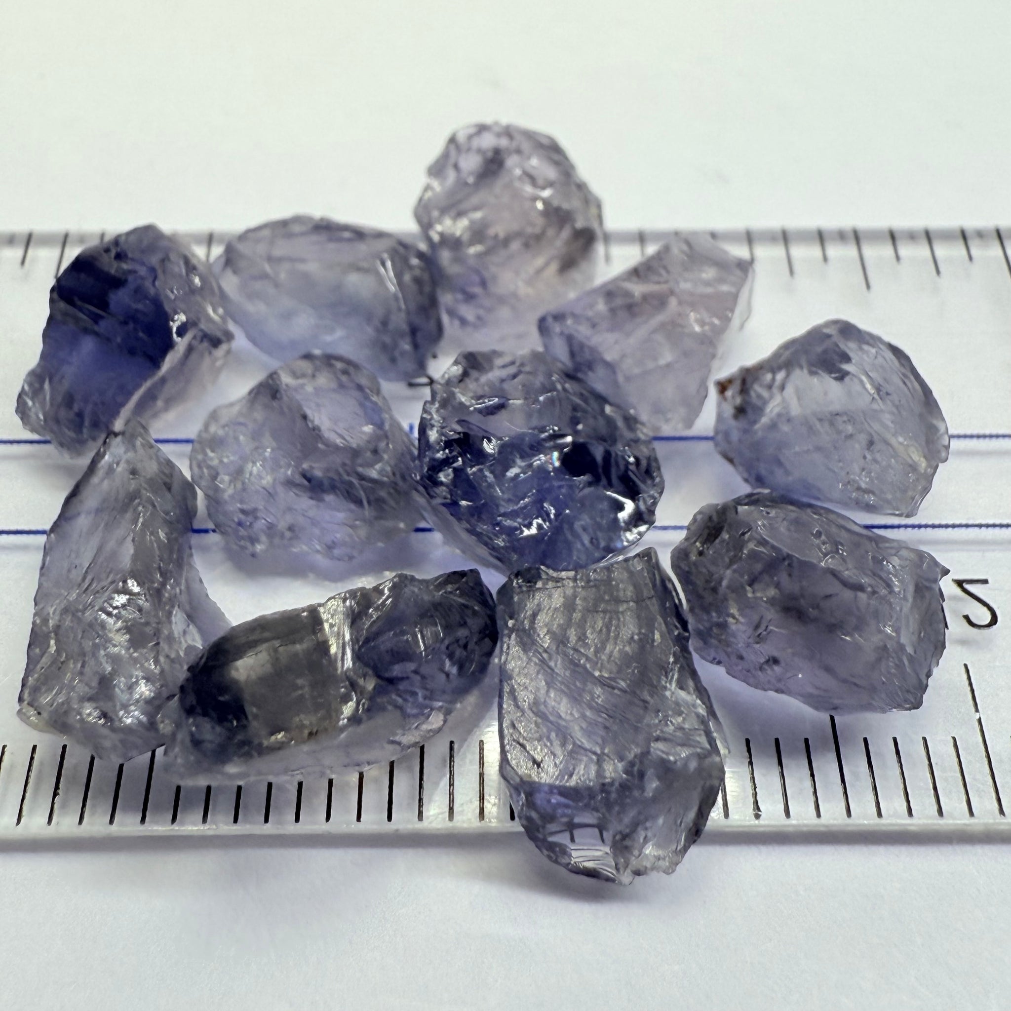 Iolite lot, 27.23ct, Babati, Tanzania, Unheated, Untreated, vs-vvs, 11pc, 2.47ct av