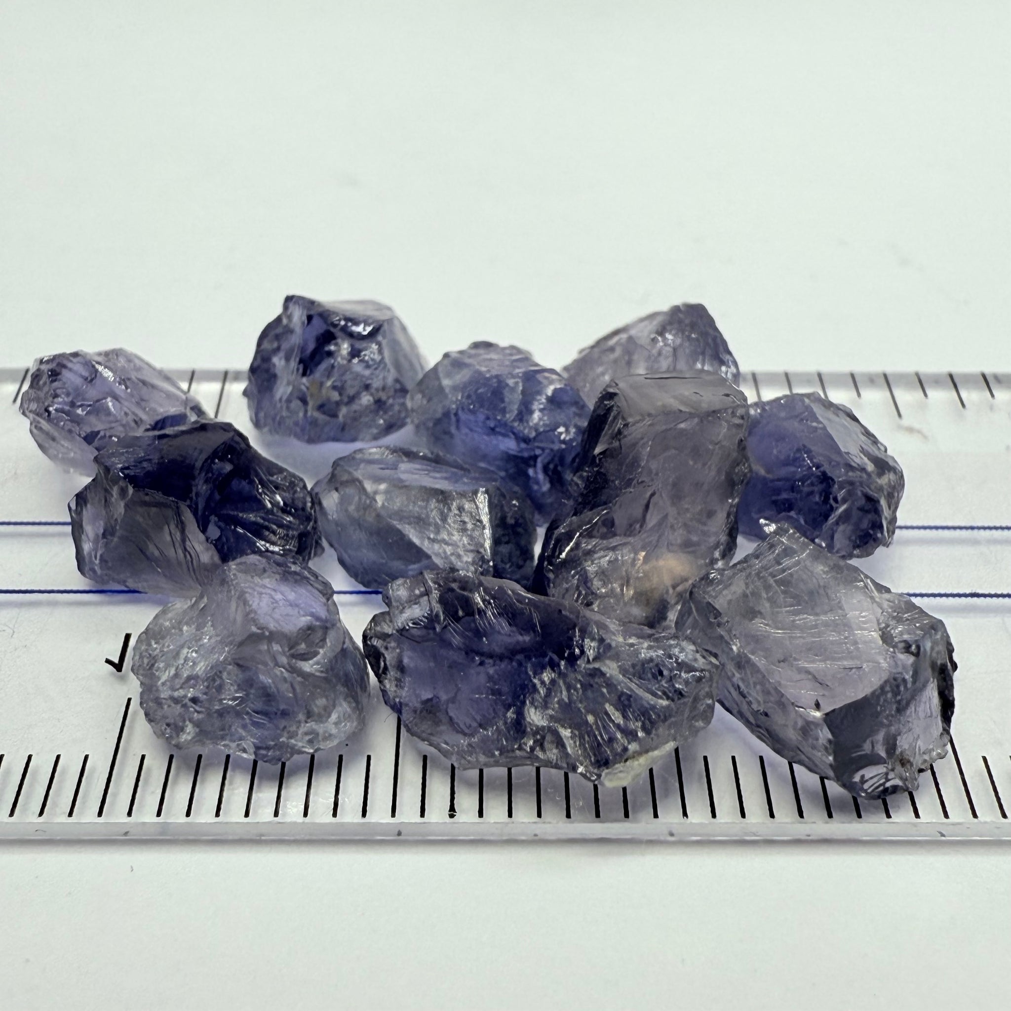 Iolite lot, 27.23ct, Babati, Tanzania, Unheated, Untreated, vs-vvs, 11pc, 2.47ct av