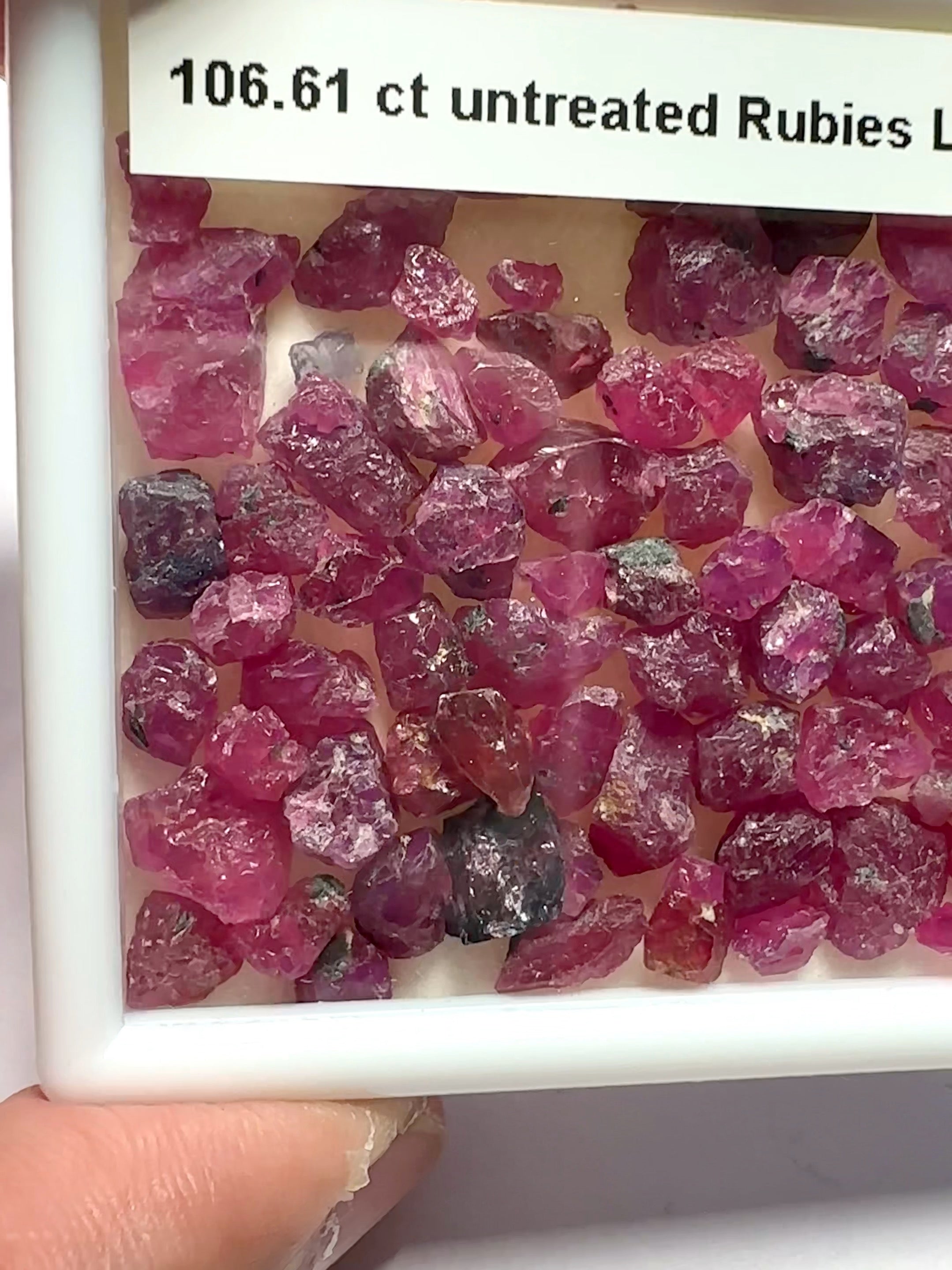 106.61ct Ruby Lot, Winza, Tanzania, Untreated Unheated, good for setting as is