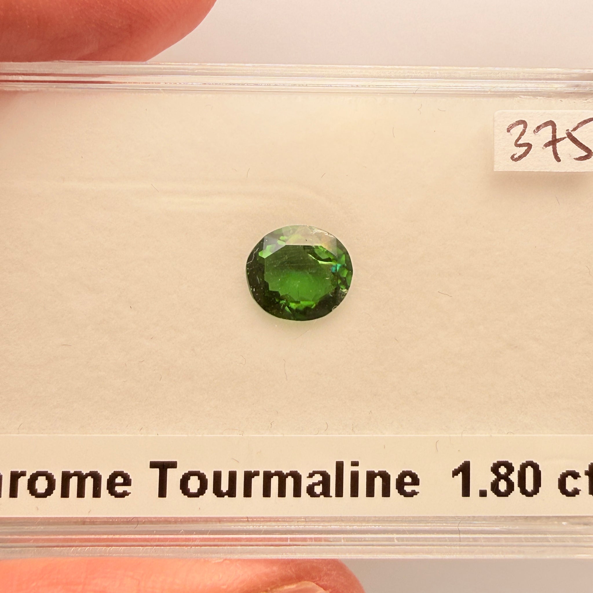 Chrome Tourmaline, 1.80ct, Tanzania, Untreated Unheated, native cut, slightly Included