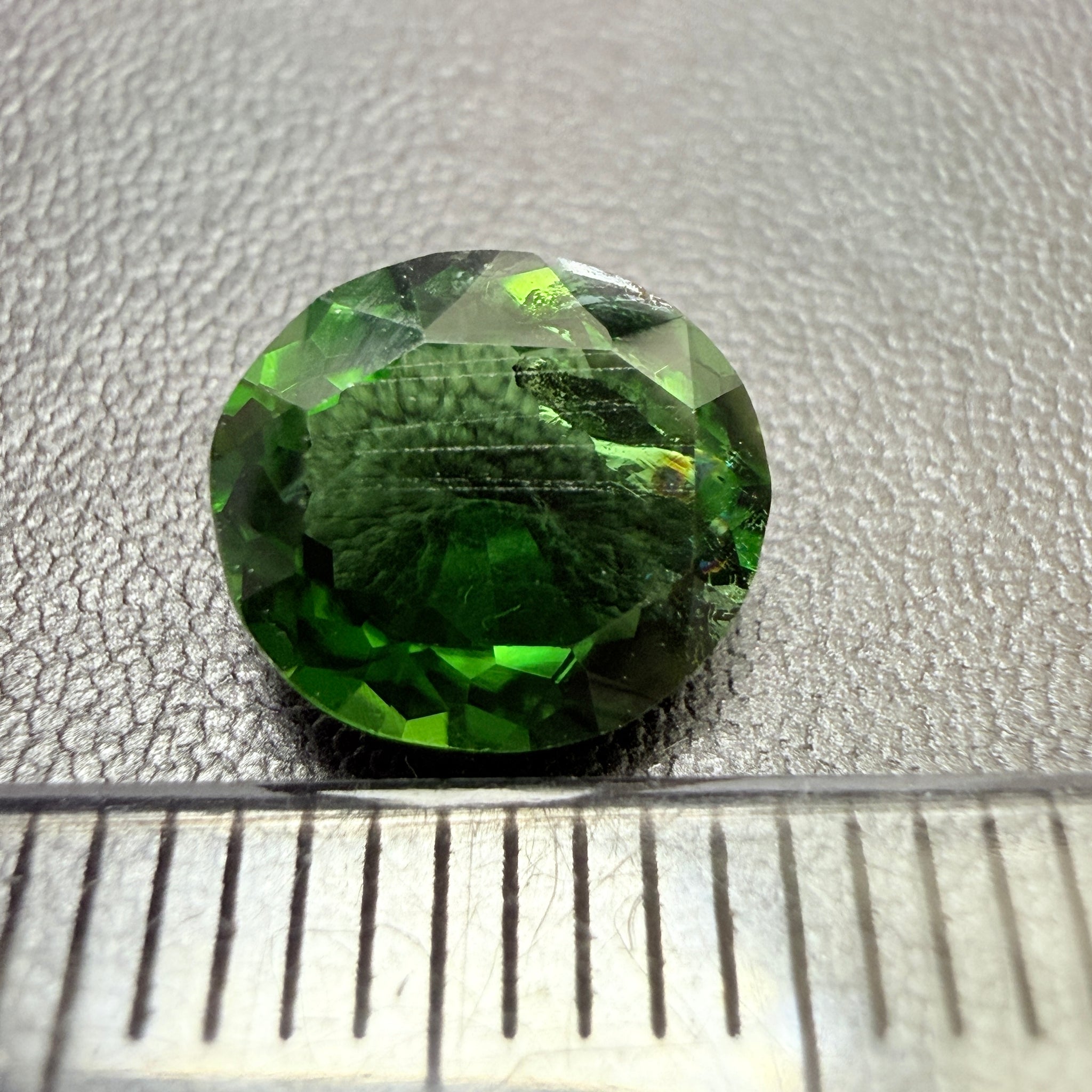 Chrome Tourmaline, 1.80ct, Tanzania, Untreated Unheated, native cut, slightly Included