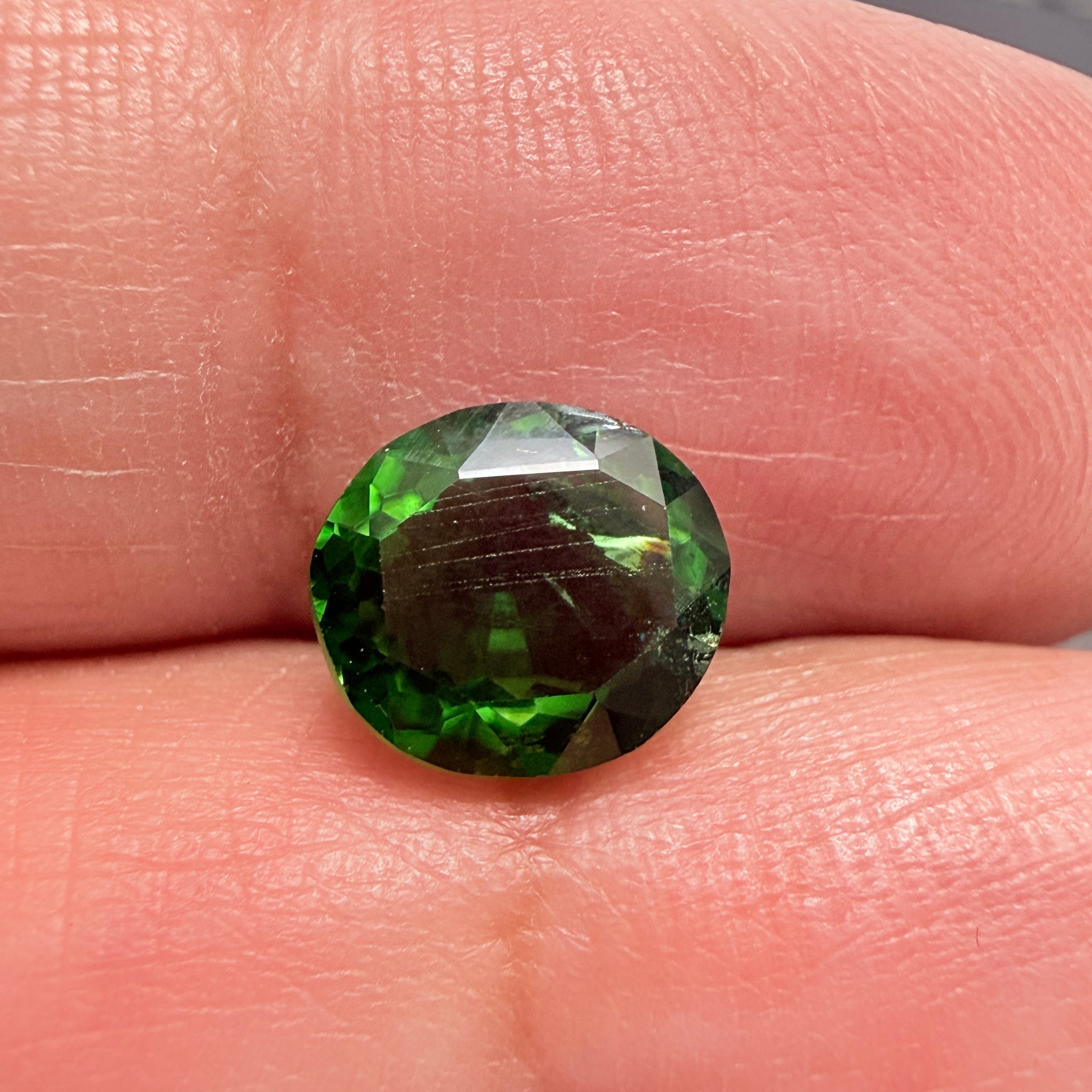 Chrome Tourmaline, 1.80ct, Tanzania, Untreated Unheated, native cut, slightly Included