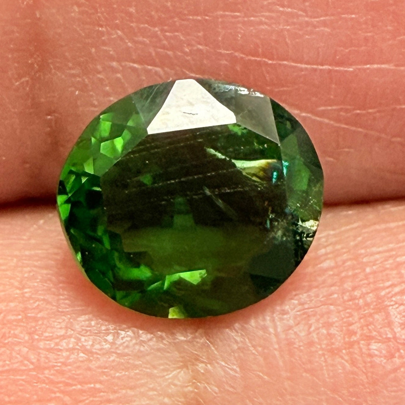 Chrome Tourmaline, 1.80ct, Tanzania, Untreated Unheated, native cut, slightly Included