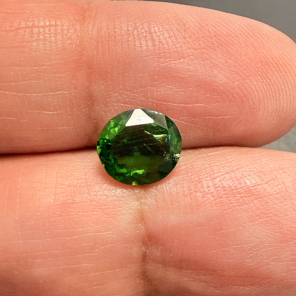 Chrome Tourmaline, 1.80ct, Tanzania, Untreated Unheated, native cut, slightly Included