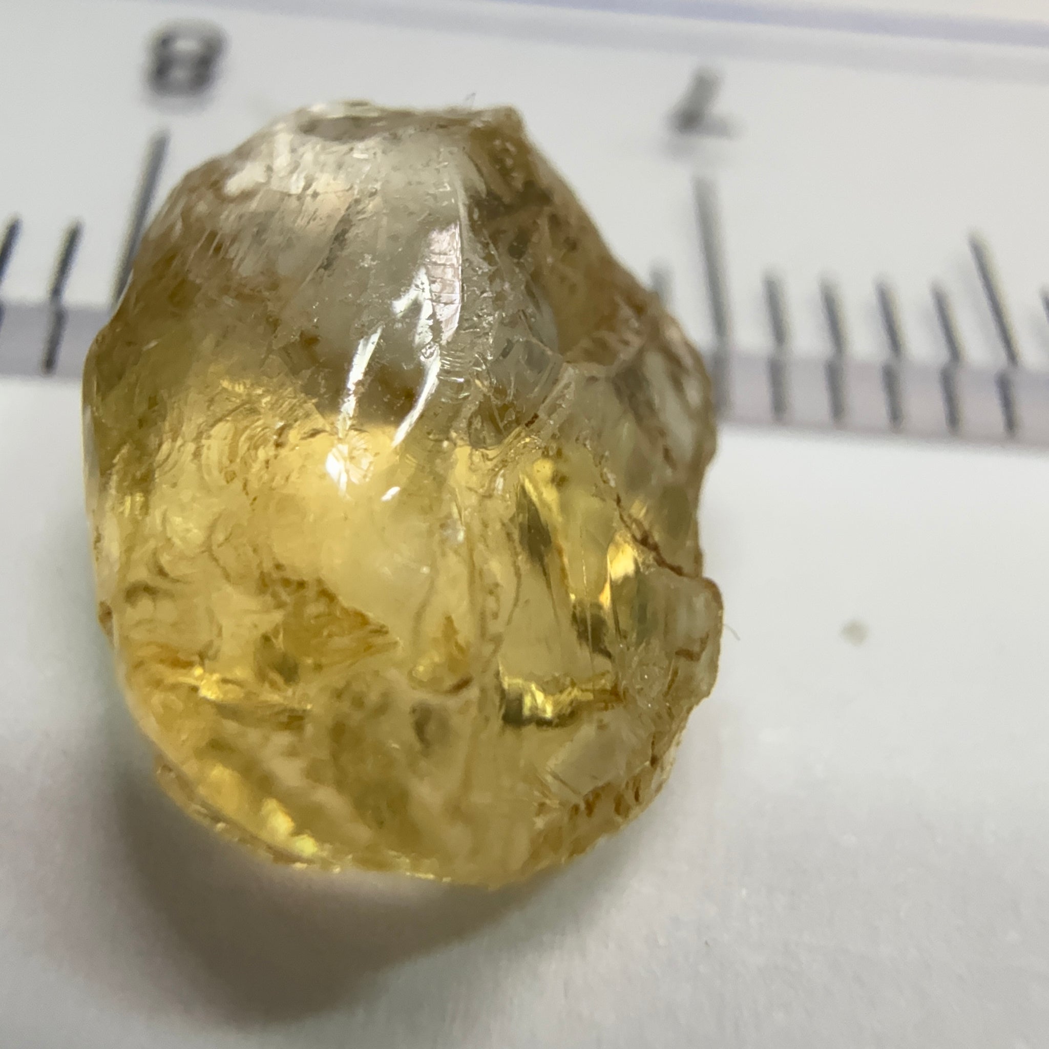 Yellow Tourmaline Crystal, 3.35ct, VVS-IF, Tanzania, Untreated Unheated. Flattish shape