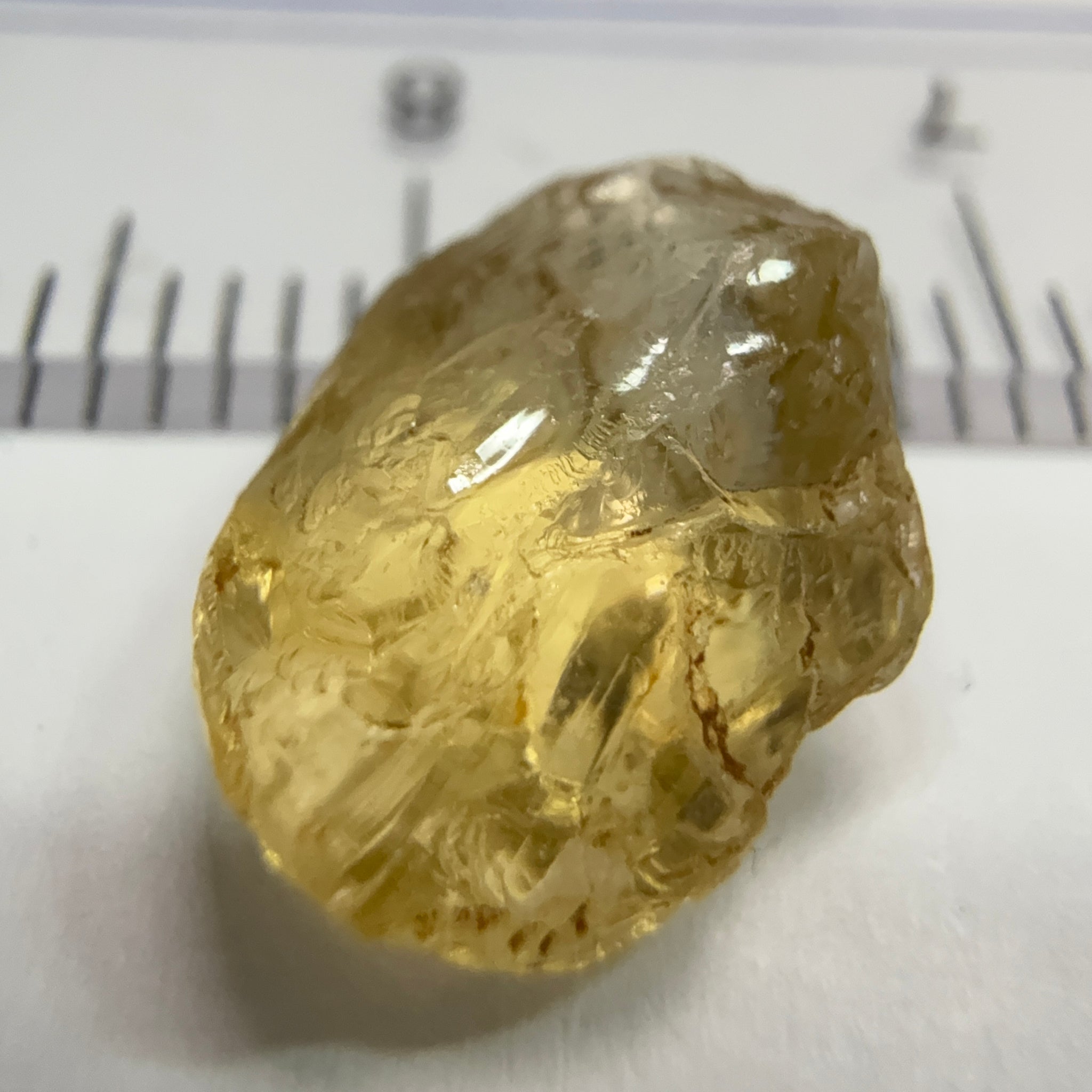 Yellow Tourmaline Crystal, 3.35ct, VVS-IF, Tanzania, Untreated Unheated. Flattish shape