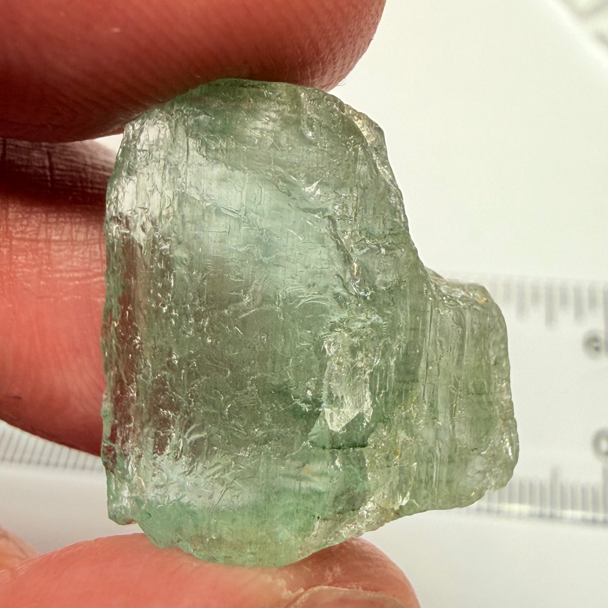 Aquamarine, 23.95ct, Songea, Tanzania, Untreated Unheated, vvs with very slight milk, see backlit with torch underneath