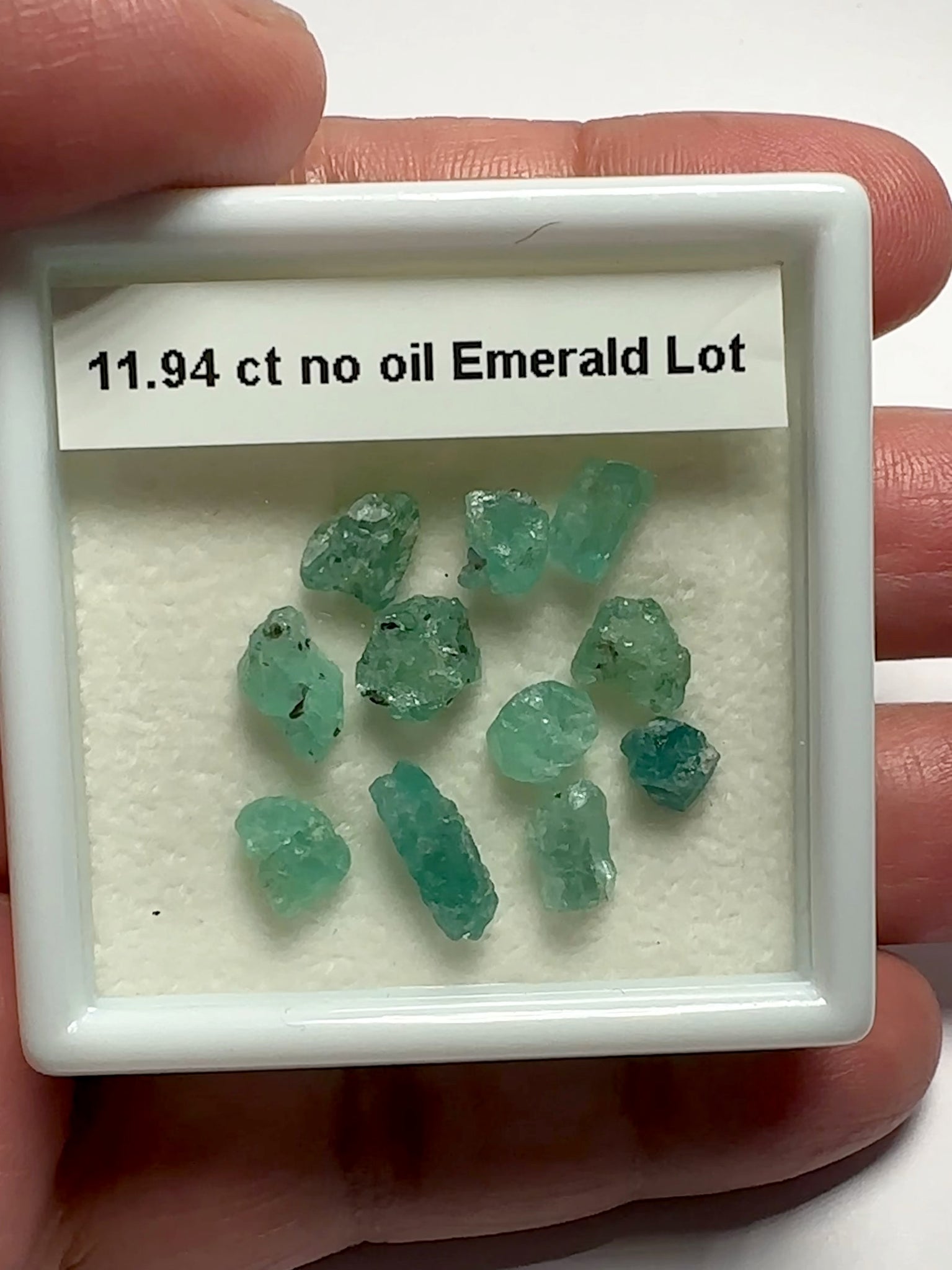 Emerald Crystals Lot, 11.94ct, No Oil, Untreated, Unheated, Tanzania, good for setting as is
