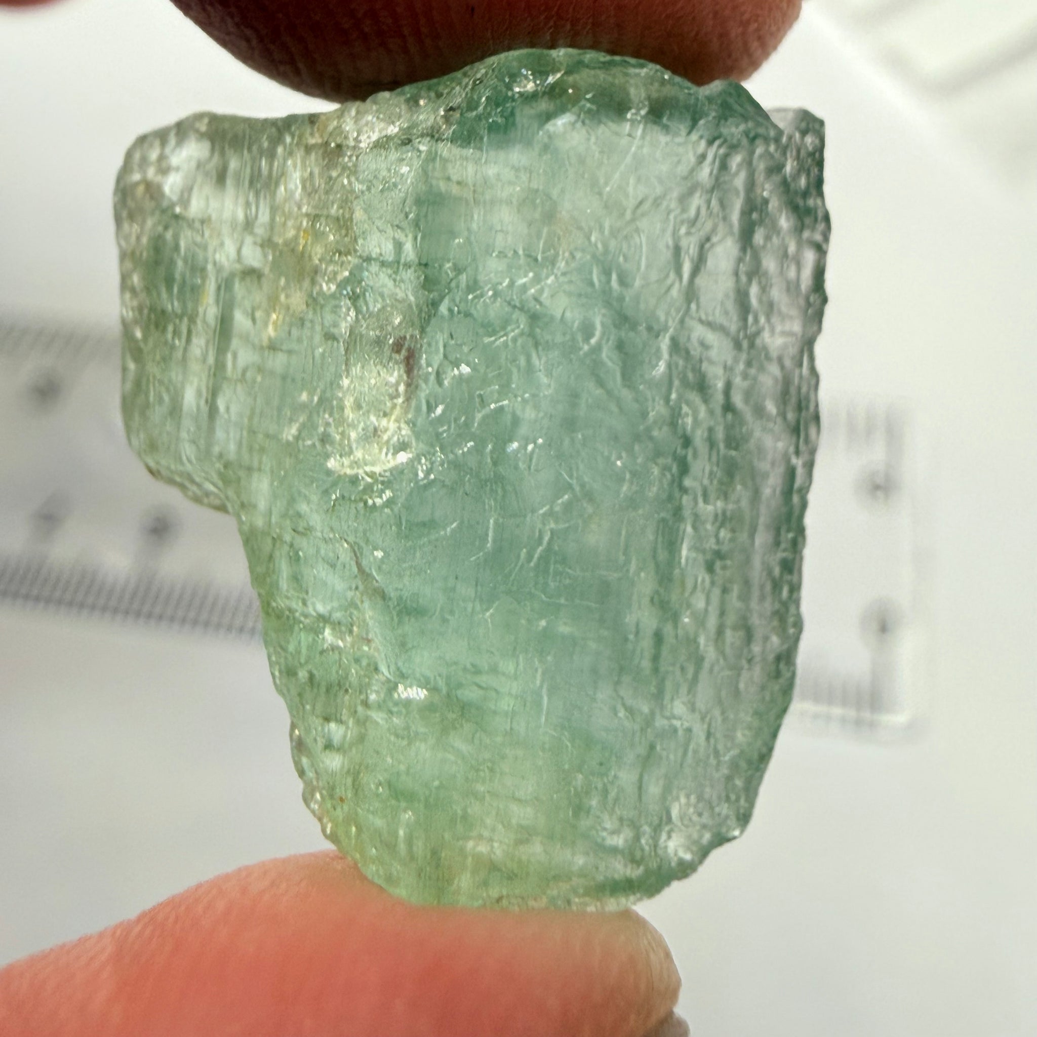 Aquamarine, 23.95ct, Songea, Tanzania, Untreated Unheated, vvs with very slight milk, see backlit with torch underneath