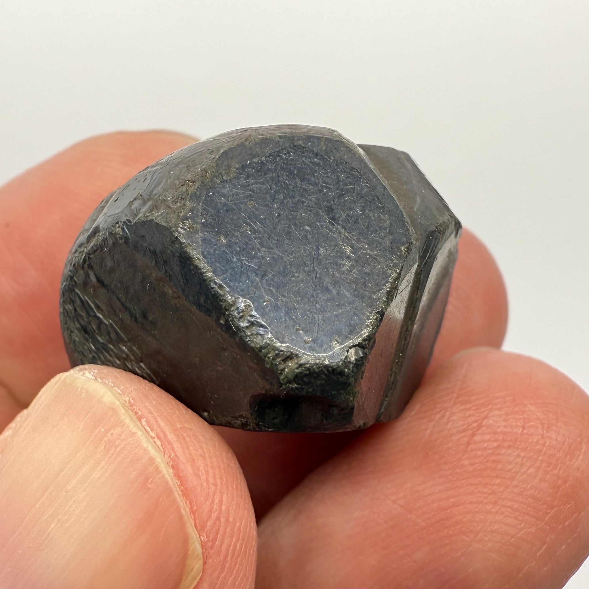 Alabandite Crystal, Merelani, same mining pit as Tanzanite, comes out with Tanzanite, Tanzania, Untreated Unheated. 15.30gm 23.3 x 18.2 x 15.6mm