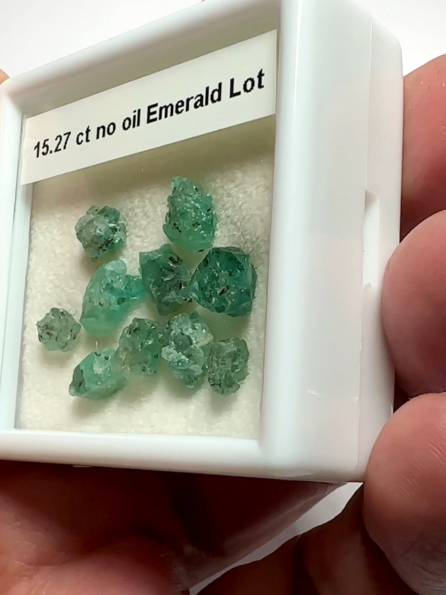 Emerald Crystals Lot, 15.27ct, No Oil, Untreated, Unheated, Tanzania, good for setting as is
