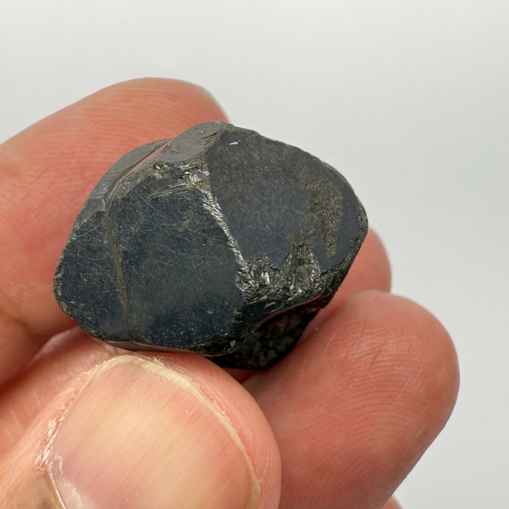 Alabandite Crystal, Merelani, same mining pit as Tanzanite, comes out with Tanzanite, Tanzania, Untreated Unheated. 15.30gm 23.3 x 18.2 x 15.6mm