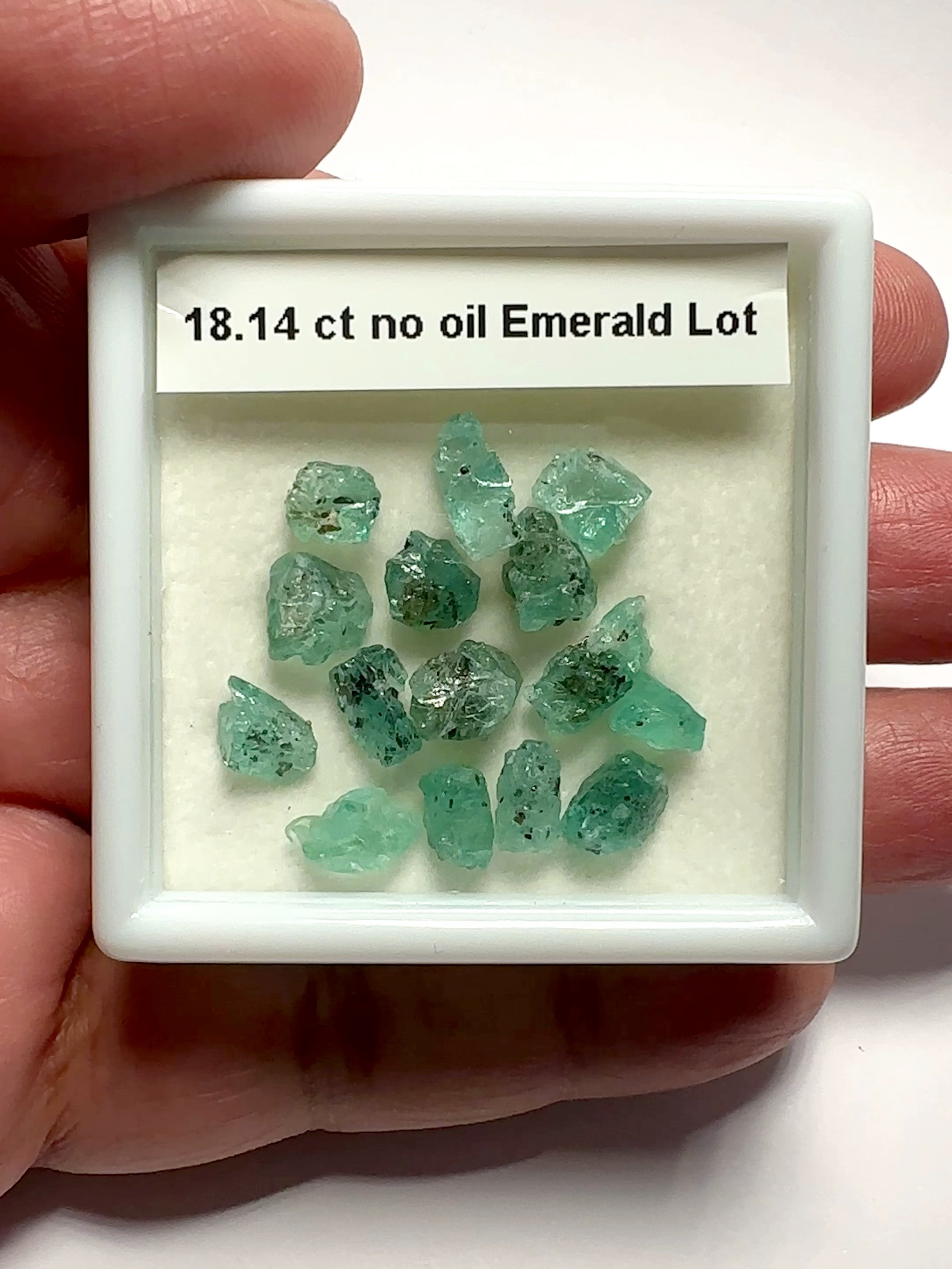 18.14ct Emerald Crystals Lot, No Oil, Untreated, Unheated, Tanzania, good for setting as is