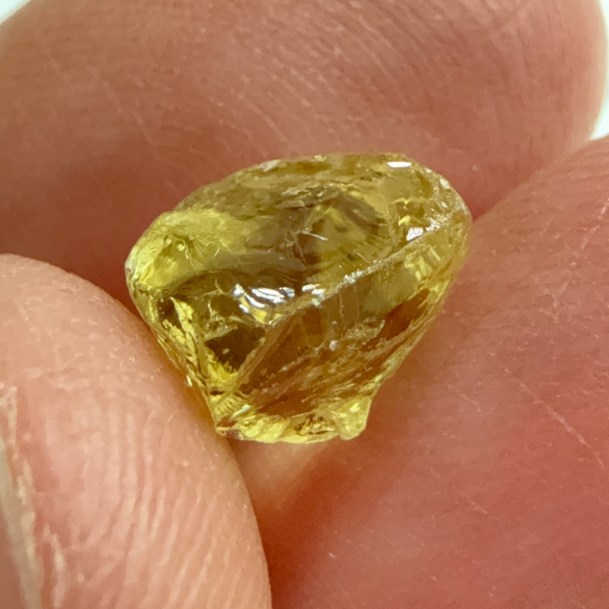 Yellow Tourmaline Crystal, 3.20ct, VVS-IF, Tanzania, Untreated Unheated.
