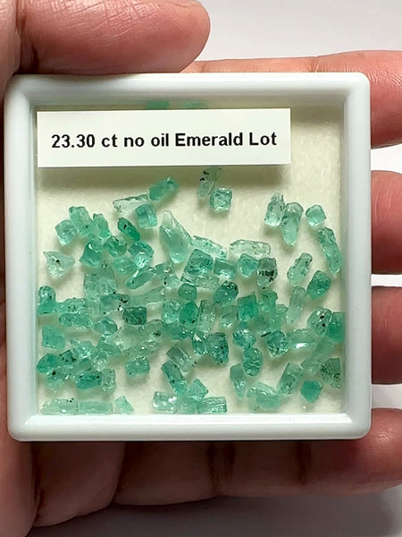 Emerald Crystals Lot, 23.30ct, No Oil, Untreated, Unheated, Tanzania, good for setting as is