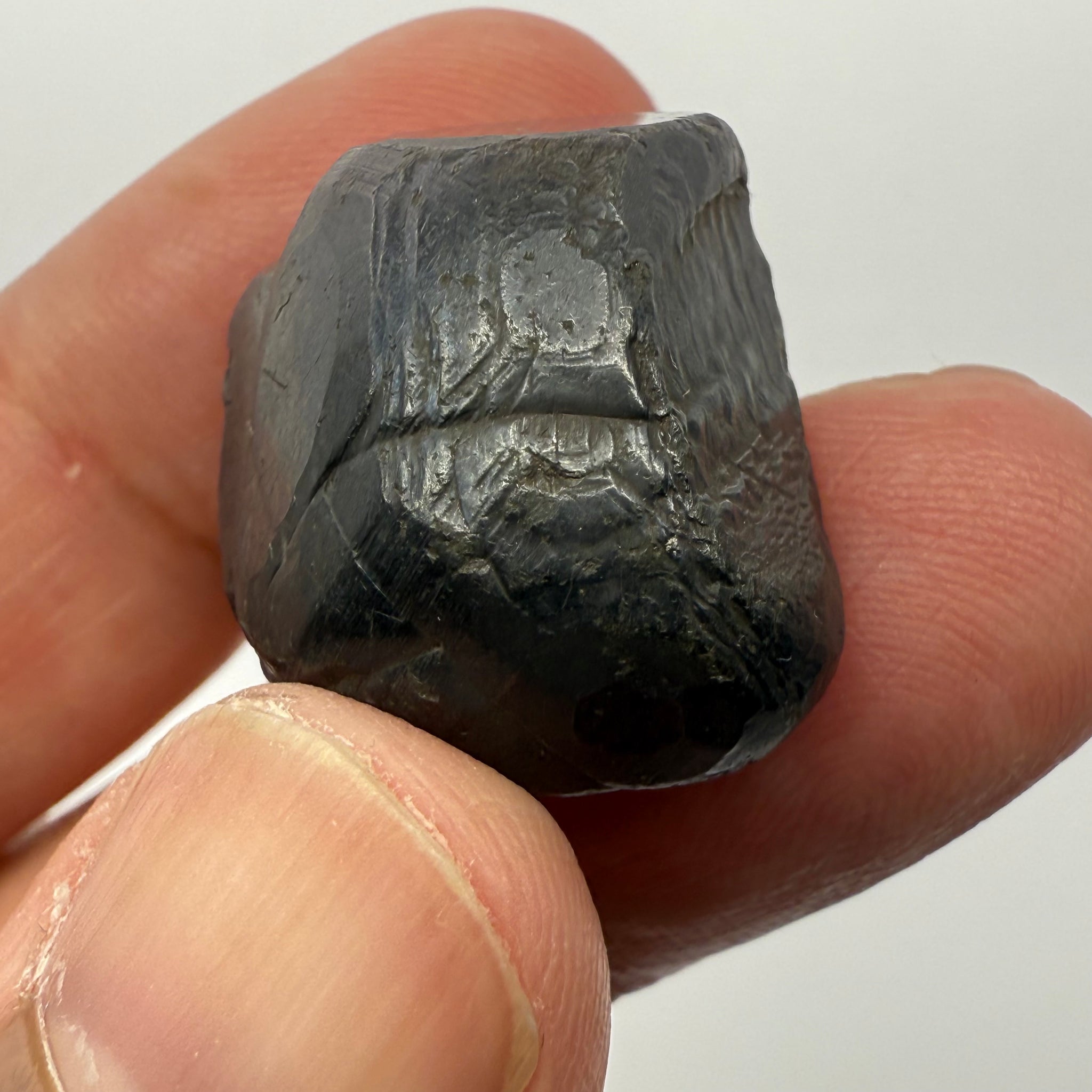 Alabandite Crystal, Merelani, same mining pit as Tanzanite, comes out with Tanzanite, Tanzania, Untreated Unheated. 15.30gm 23.3 x 18.2 x 15.6mm