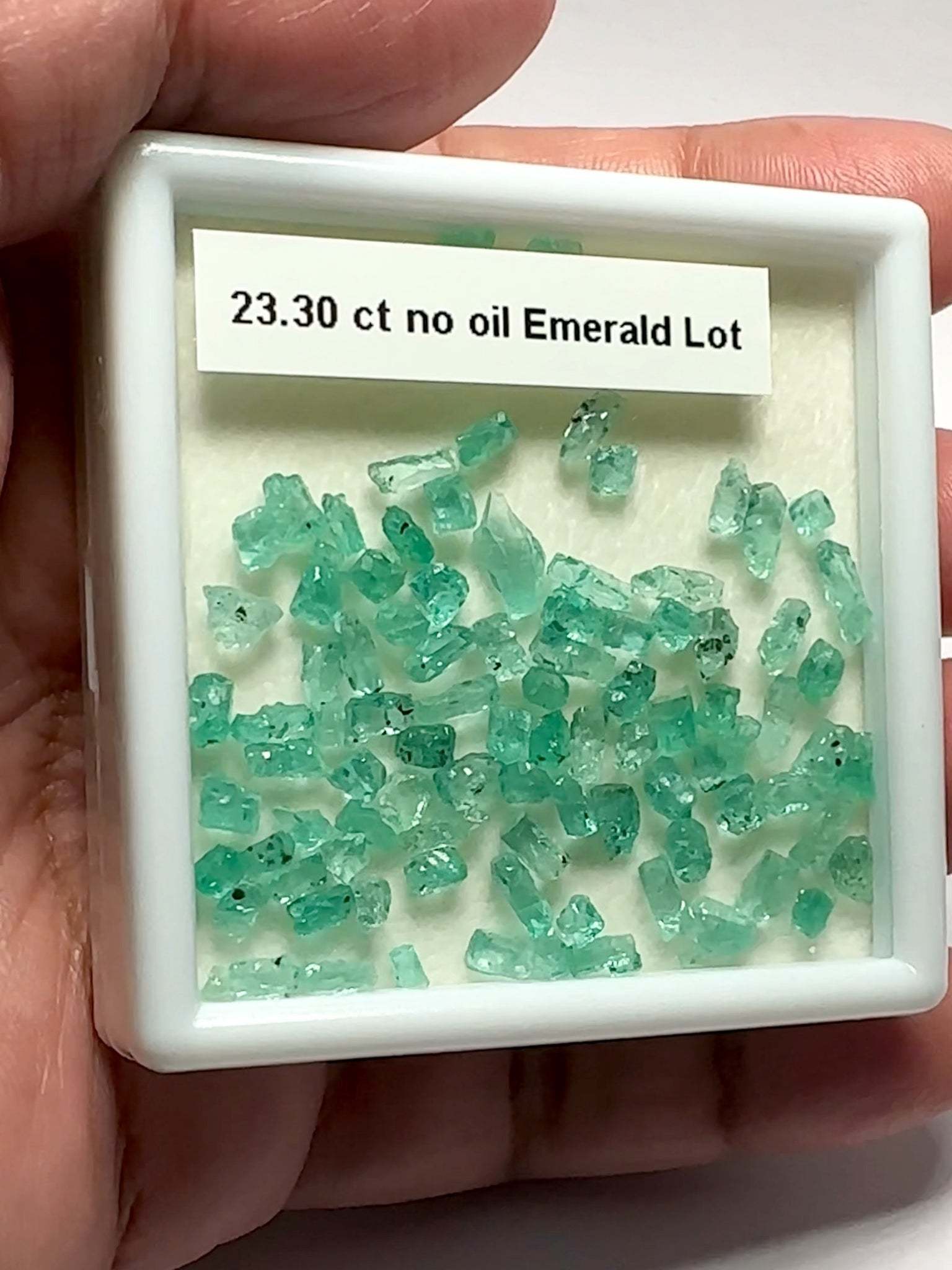 Emerald Crystals Lot, 23.30ct, No Oil, Untreated, Unheated, Tanzania, good for setting as is