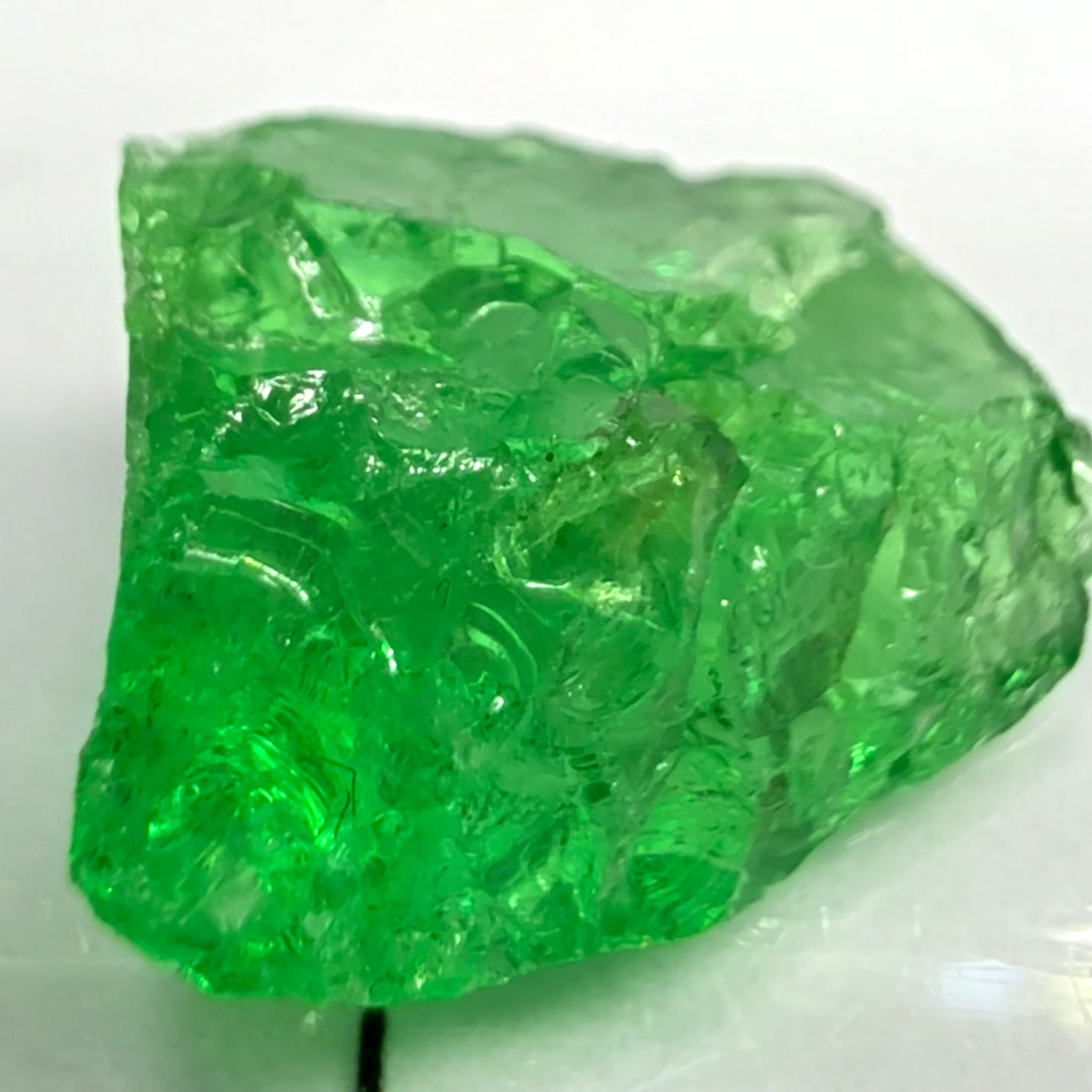 Tsavorite Garnet, 4.19ct, Tanzania, Untreated Unheated. Very slightly veiled, flattish shape