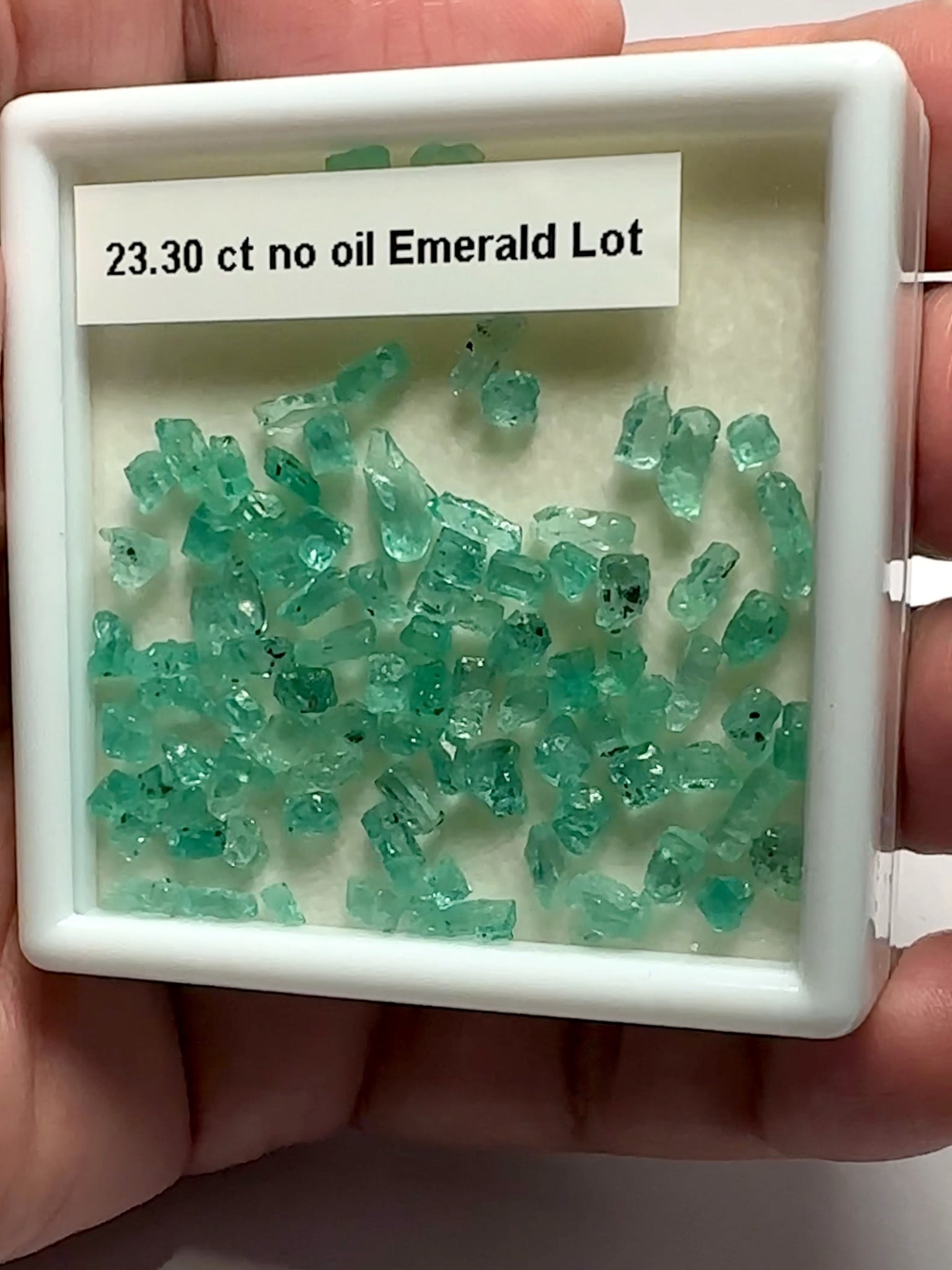 Emerald Crystals Lot, 23.30ct, No Oil, Untreated, Unheated, Tanzania, good for setting as is