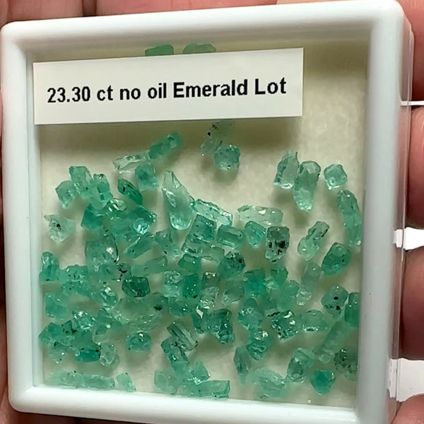 Emerald Crystals Lot, 23.30ct, No Oil, Untreated, Unheated, Tanzania, good for setting as is