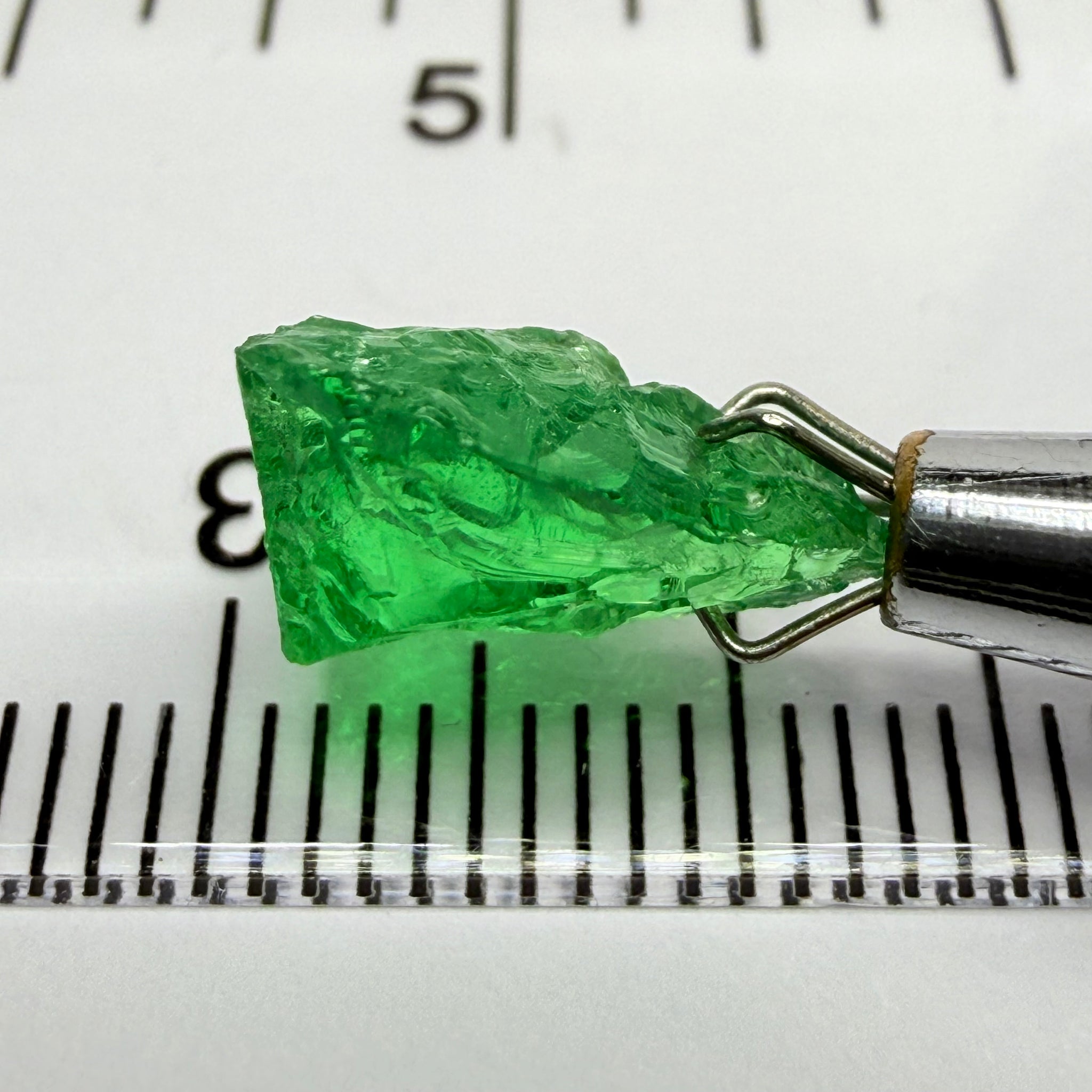 Tsavorite Garnet, 4.19ct, Tanzania, Untreated Unheated. Very slightly veiled, flattish shape