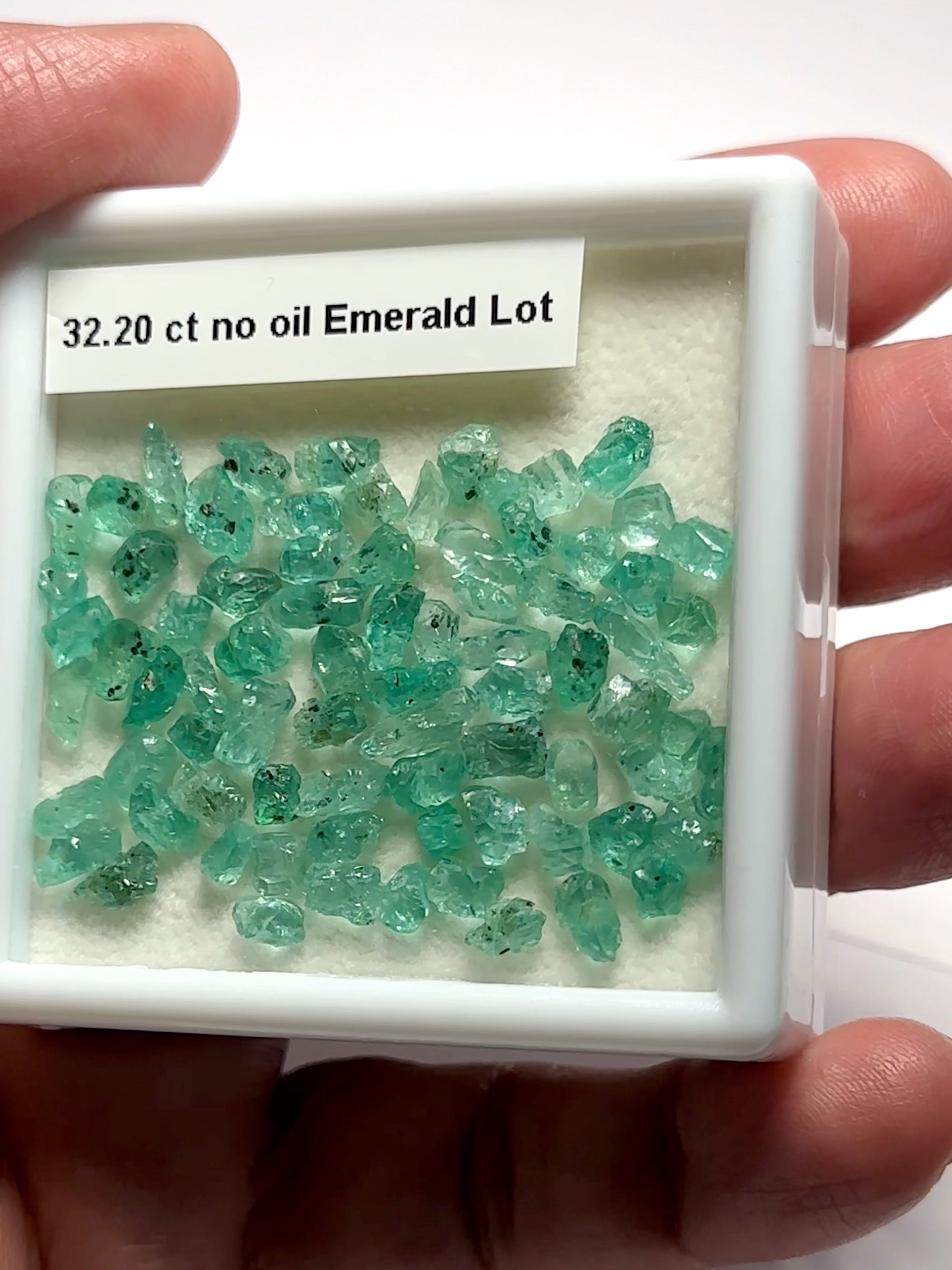 32.20ct Emerald Crystals Lot, No Oil, Untreated, Unheated, Tanzania, good for setting as is