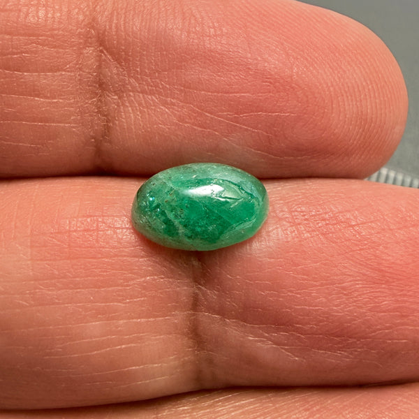 Tanzanian Emerald Cabochon, 2.15ct, NO OIL, Untreated Unheated
