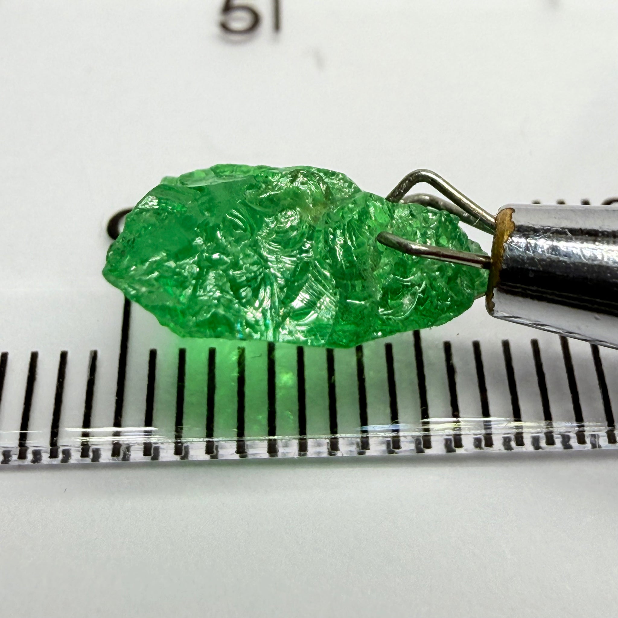 Tsavorite Garnet, 4.19ct, Tanzania, Untreated Unheated. Very slightly veiled, flattish shape