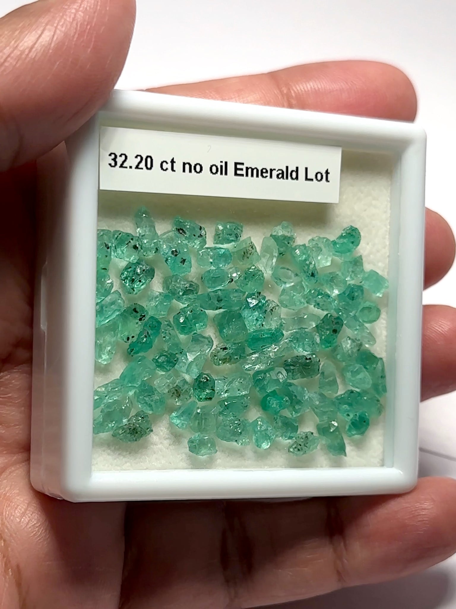 Emerald Crystals Lot, 32.20ct, No Oil, Untreated, Unheated, Tanzania, good for setting as is