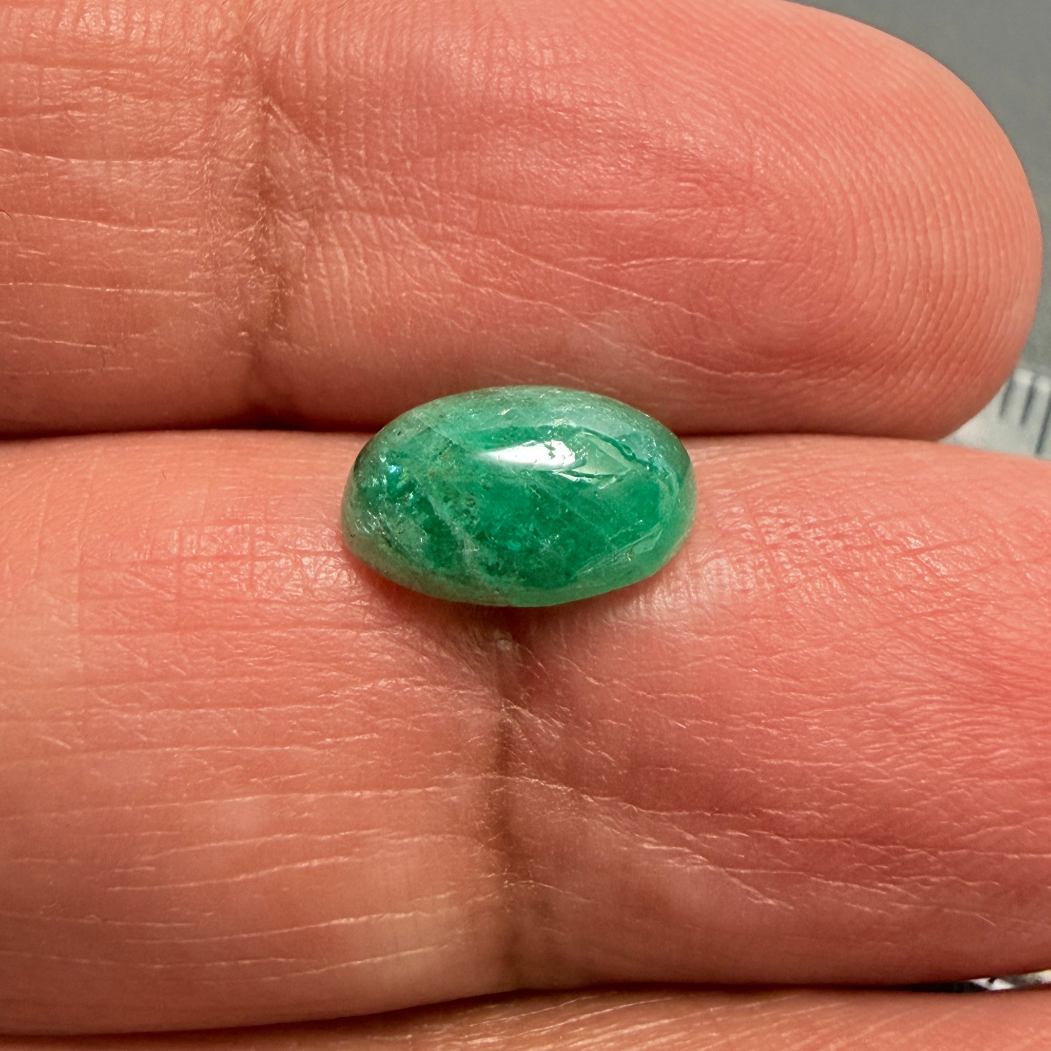 Tanzanian Emerald Cabochon, 2.15ct, NO OIL, Untreated Unheated