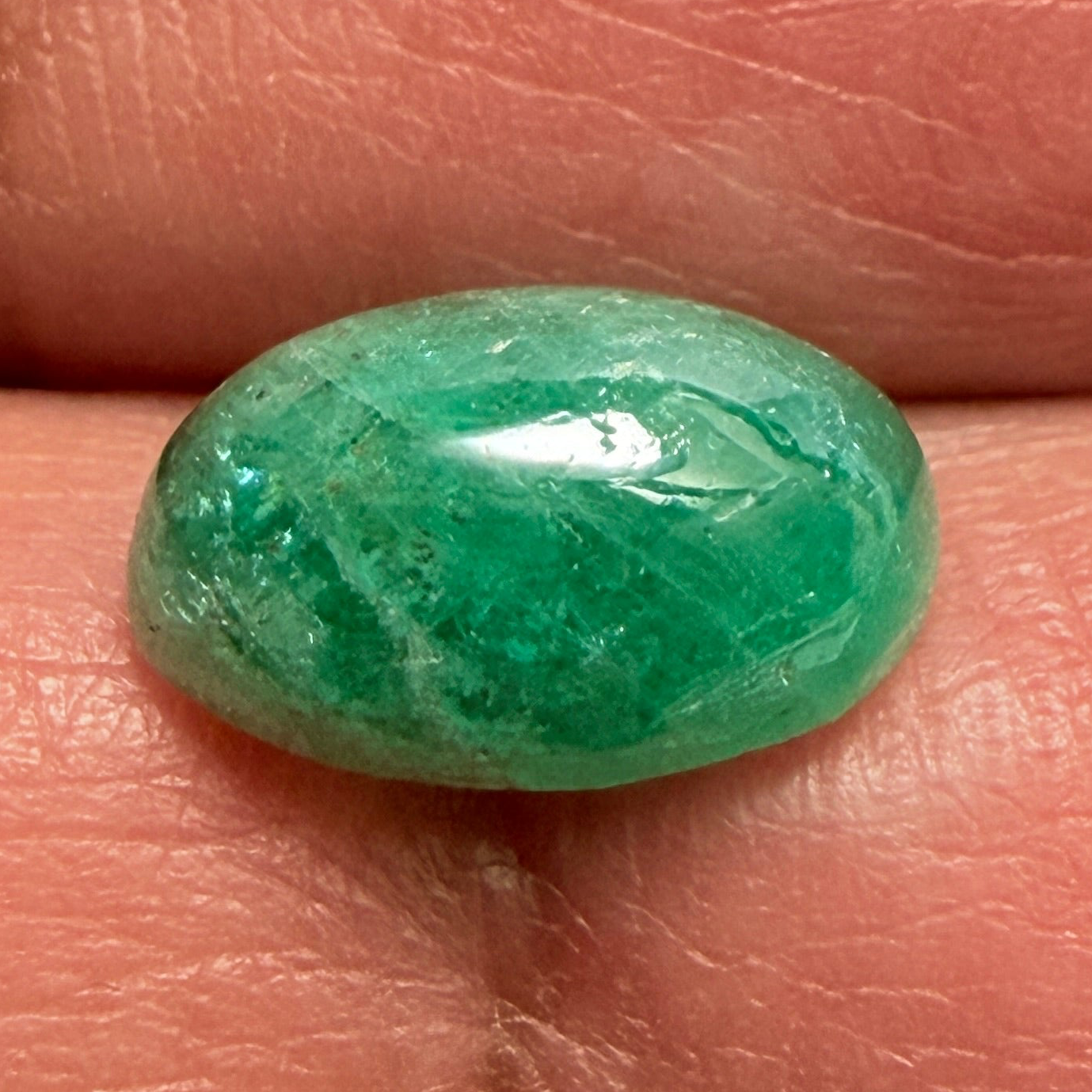 Tanzanian Emerald Cabochon, 2.15ct, NO OIL, Untreated Unheated
