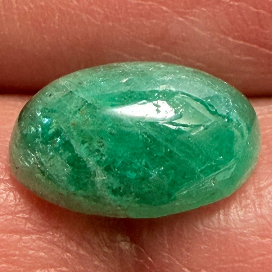 Tanzanian Emerald Cabochon, 2.15ct, NO OIL, Untreated Unheated