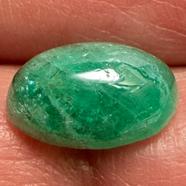 Tanzanian Emerald Cabochon, 2.15ct, NO OIL, Untreated Unheated