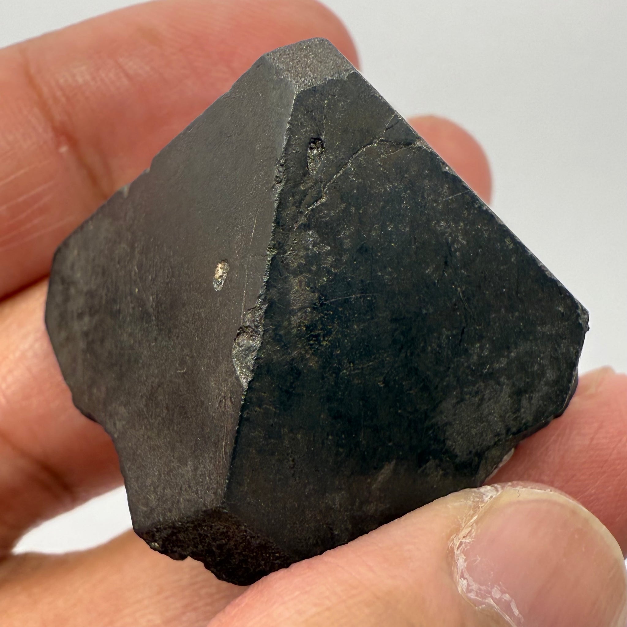 Alabandite Crystal, Merelani, same mining pit as Tanzanite, comes out with Tanzanite, Tanzania, Untreated Unheated. 53.50gm 30.60 x 34.9 x 31.7mm