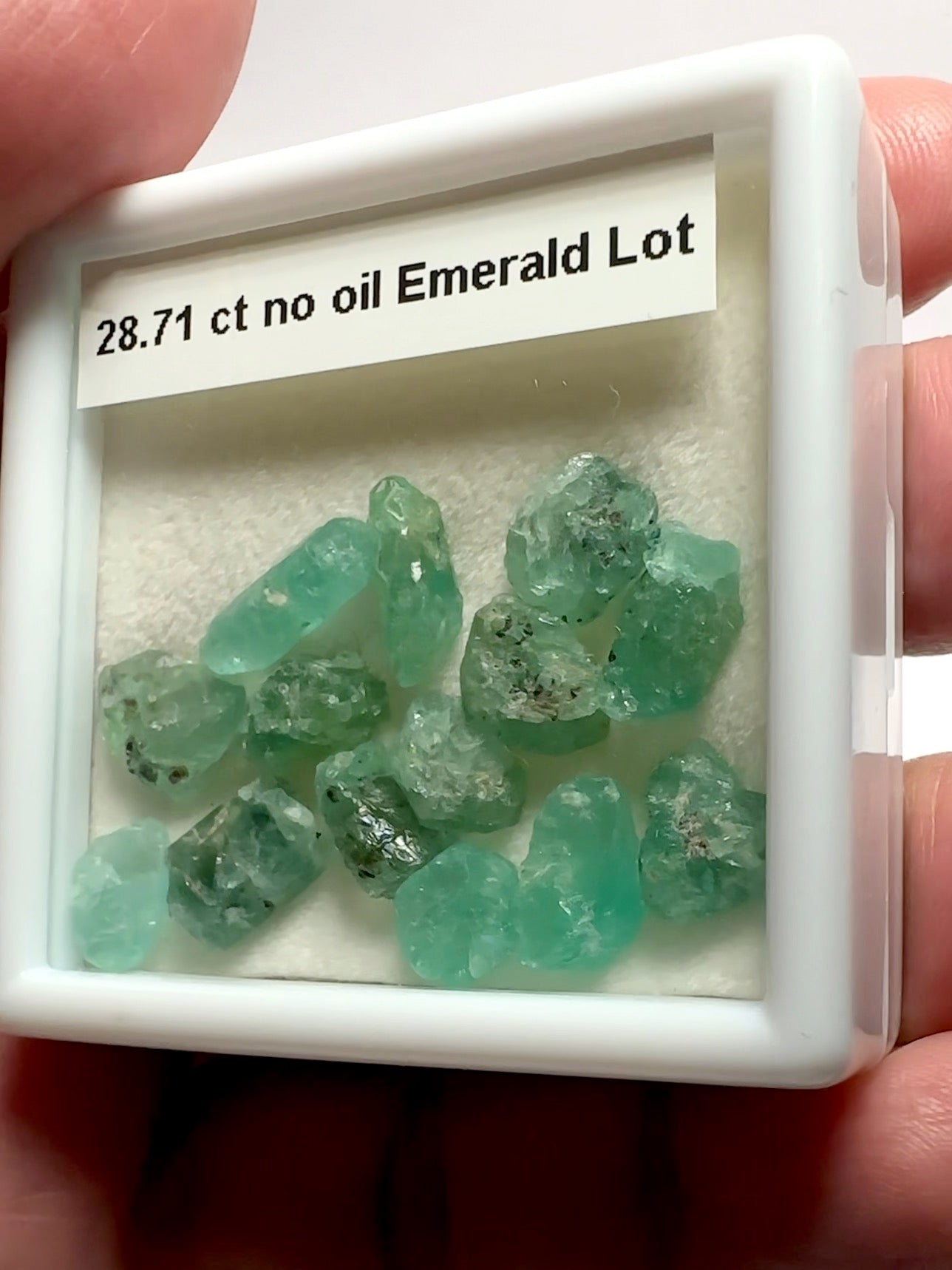 28.71ct Emerald Crystals Lot, No Oil, Untreated, Unheated, Tanzania, good for setting as is