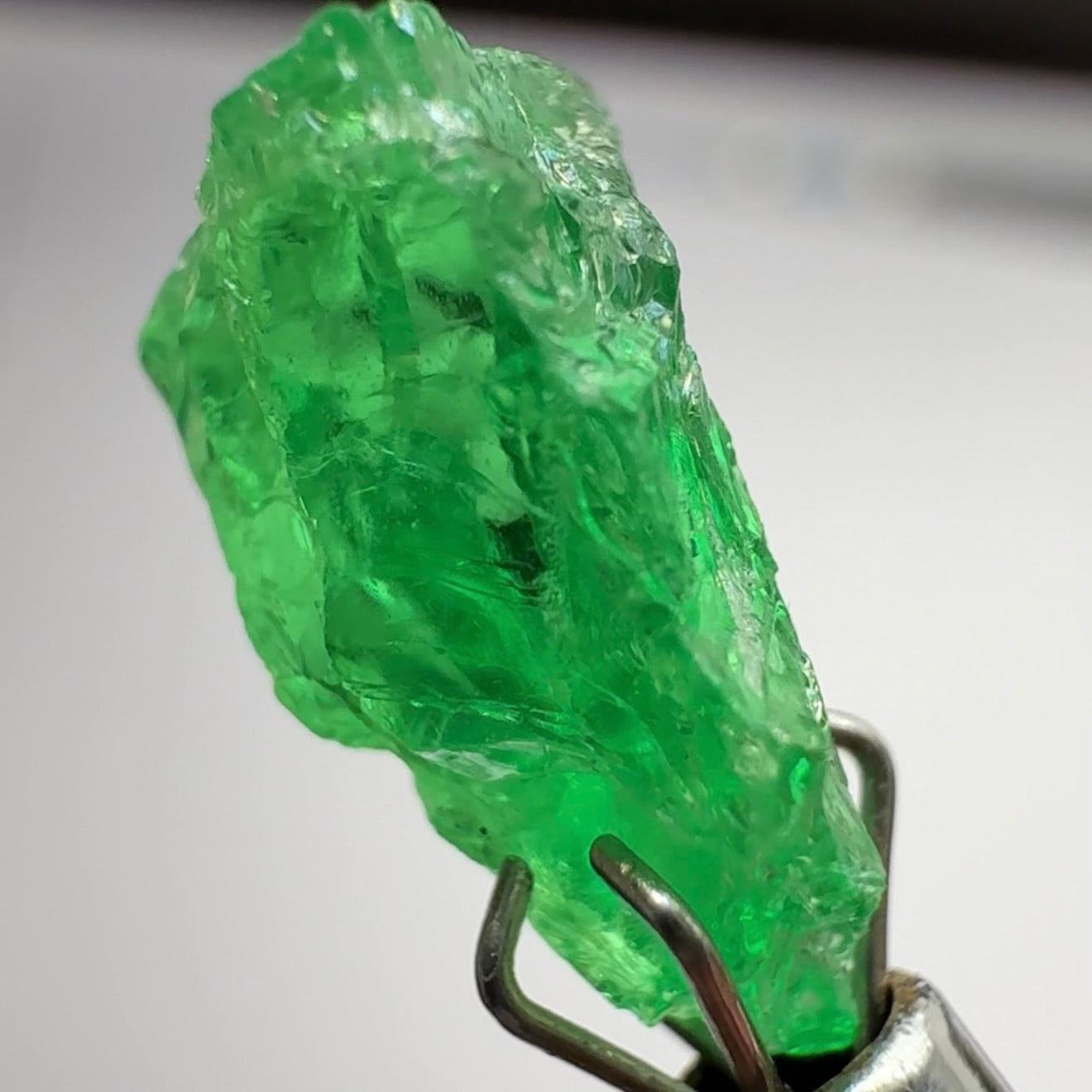 Tsavorite Garnet, 4.19ct, Tanzania, Untreated Unheated. Very slightly veiled, flattish shape