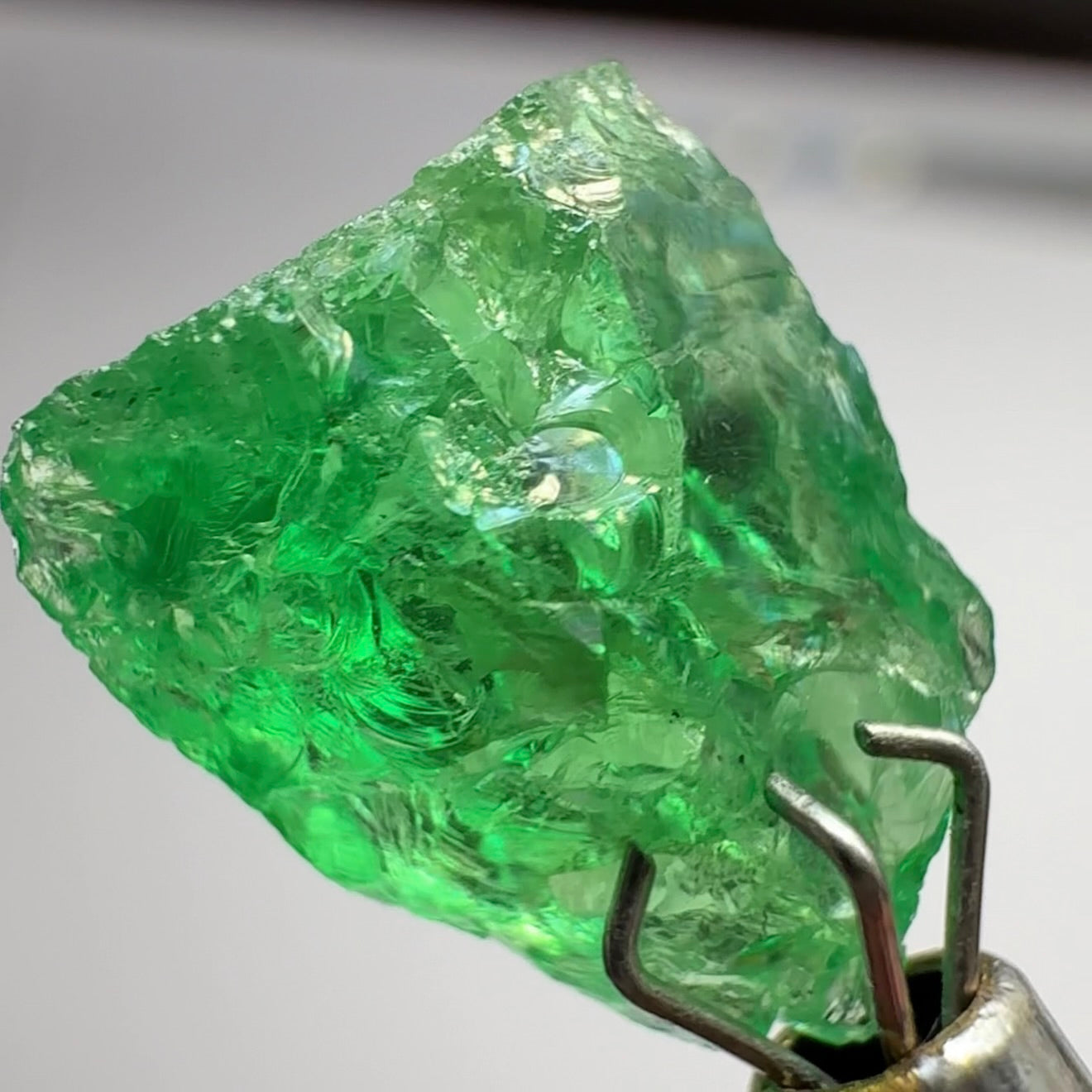 Tsavorite Garnet, 4.19ct, Tanzania, Untreated Unheated. Very slightly veiled, flattish shape