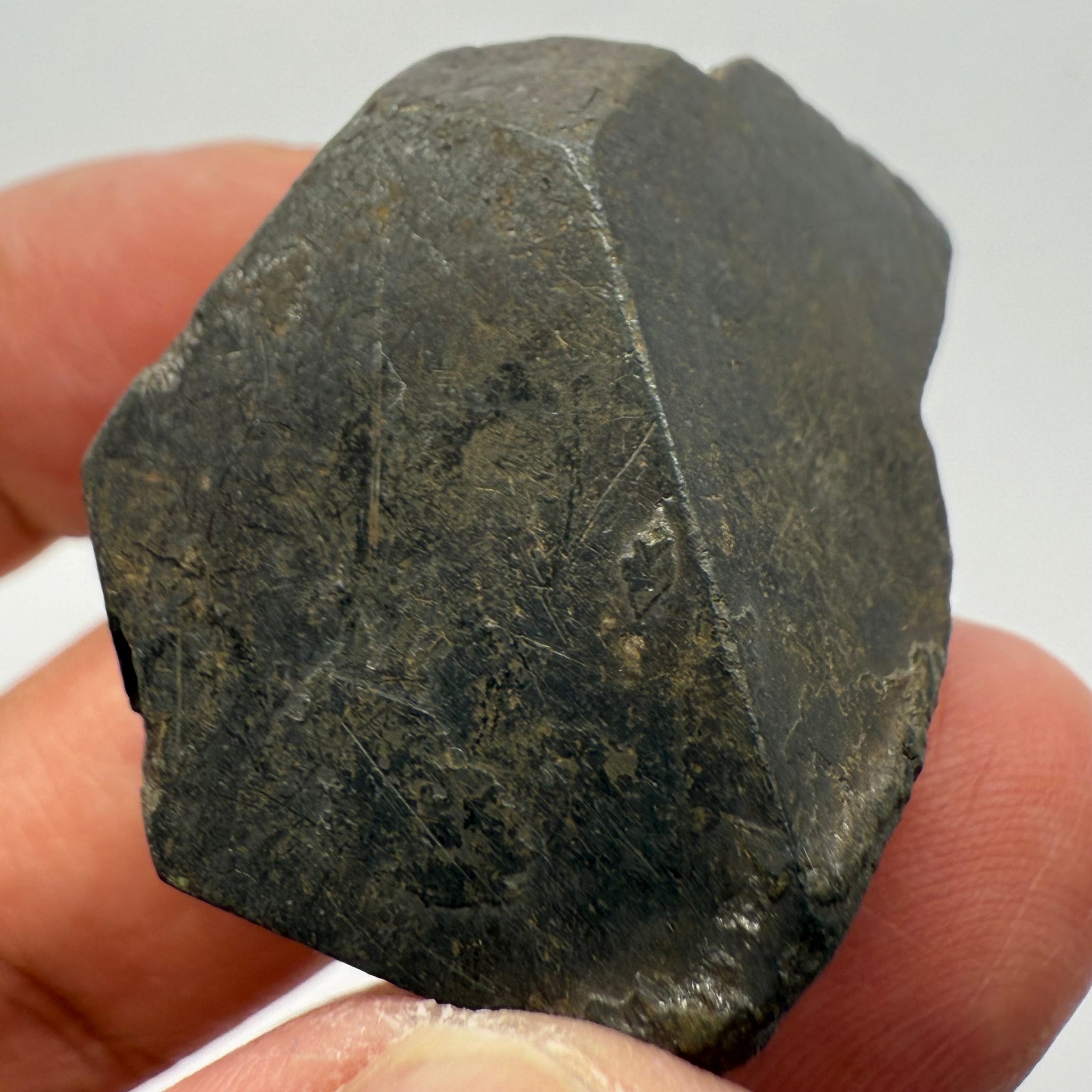 Alabandite Crystal, Merelani, same mining pit as Tanzanite, comes out with Tanzanite, Tanzania, Untreated Unheated. 41.8gm 34.8 x 30 x 34.5mm