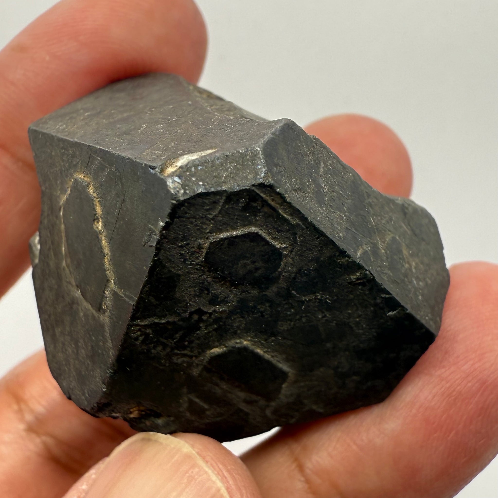 Alabandite Crystal, Merelani, same mining pit as Tanzanite, comes out with Tanzanite, Tanzania, Untreated Unheated. 64.9gm 38.2 x 37.5 x 39.7mm