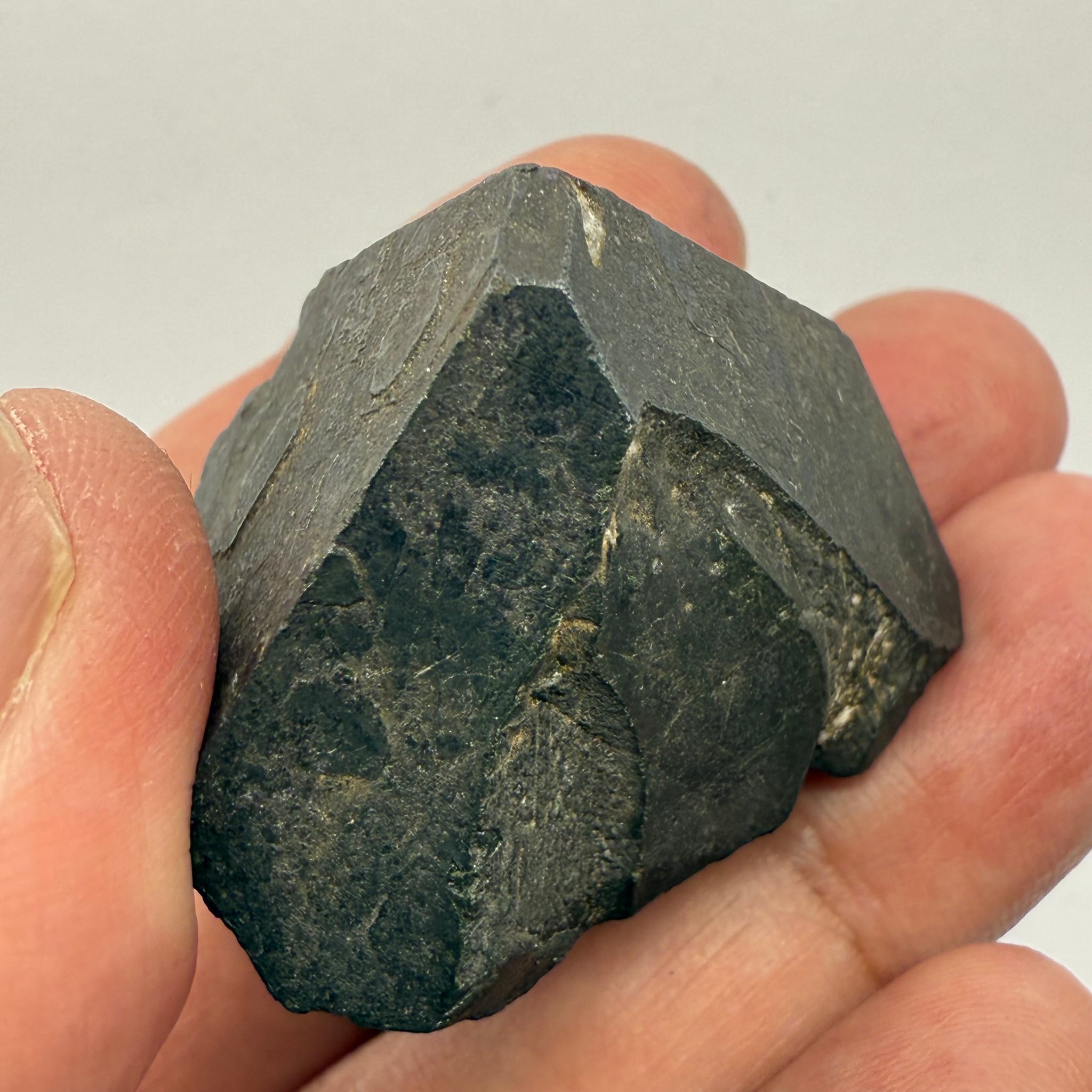 Alabandite Crystal, Merelani, same mining pit as Tanzanite, comes out with Tanzanite, Tanzania, Untreated Unheated. 64.9gm 38.2 x 37.5 x 39.7mm