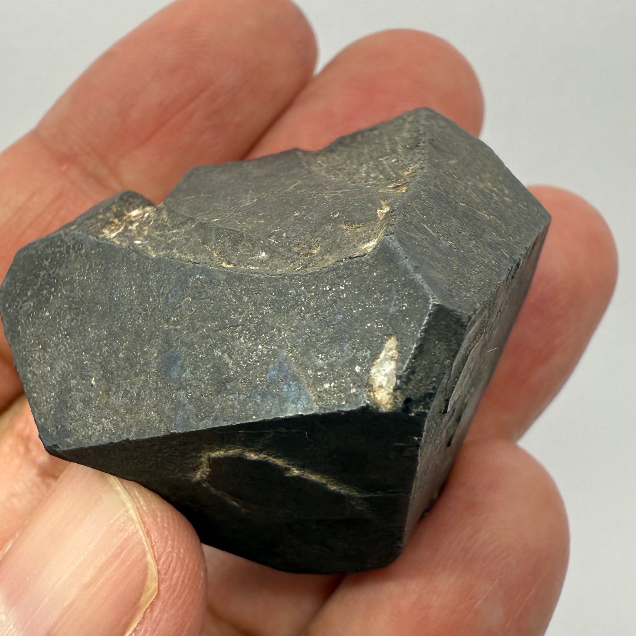 Alabandite Crystal, Merelani, same mining pit as Tanzanite, comes out with Tanzanite, Tanzania, Untreated Unheated. 64.9gm 38.2 x 37.5 x 39.7mm