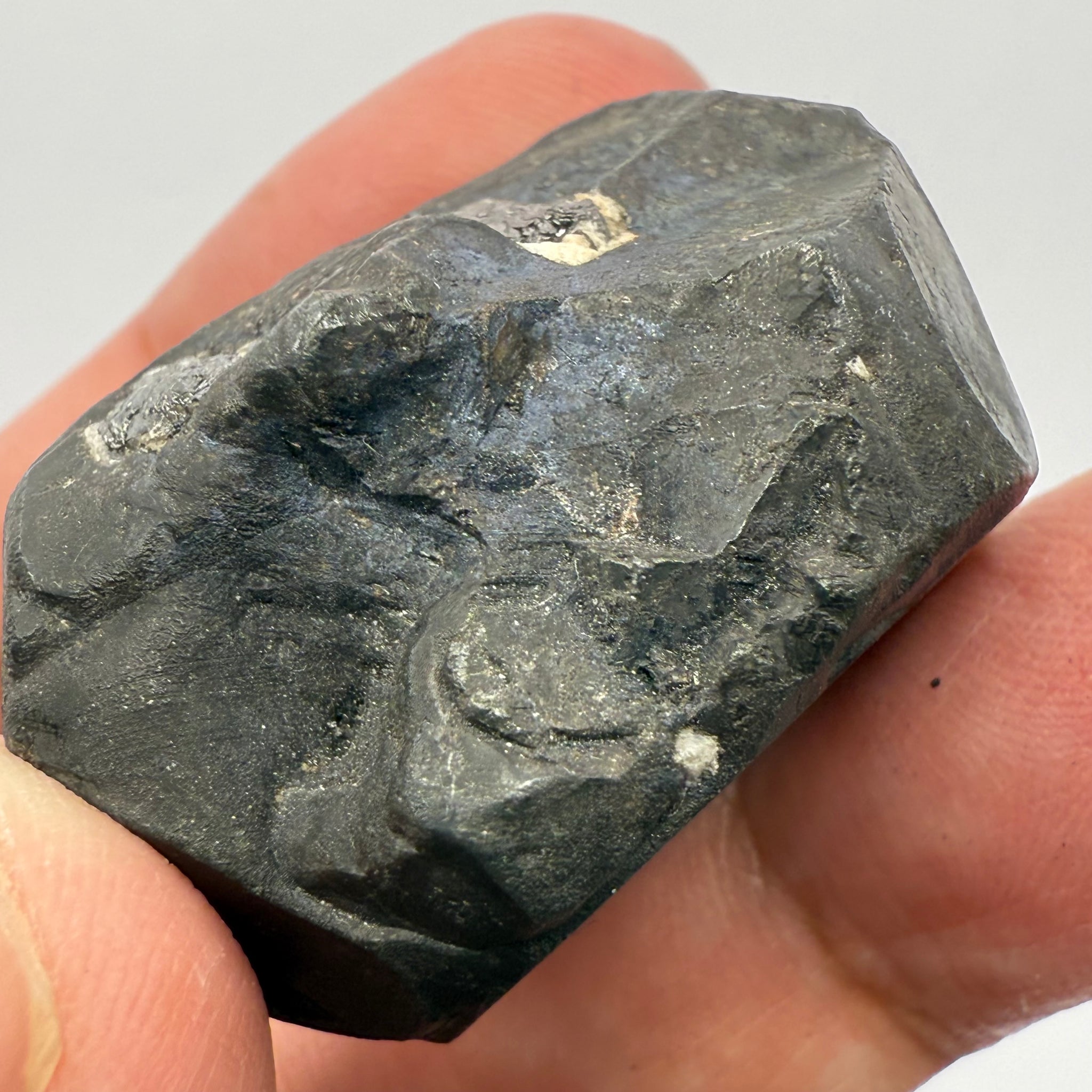 Alabandite Crystal, Merelani, same mining pit as Tanzanite, comes out with Tanzanite, Tanzania, Untreated Unheated. 43.3gm 34.7 x 32.9 x 23.5mm