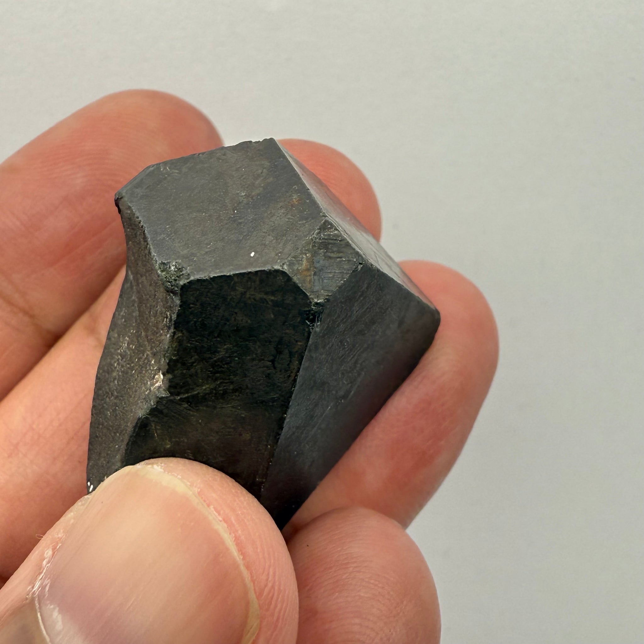 Alabandite Crystal, Merelani, same mining pit as Tanzanite, comes out with Tanzanite, Tanzania, Untreated Unheated. 29.5gm 29.9 x 28.0 x 24.2mm