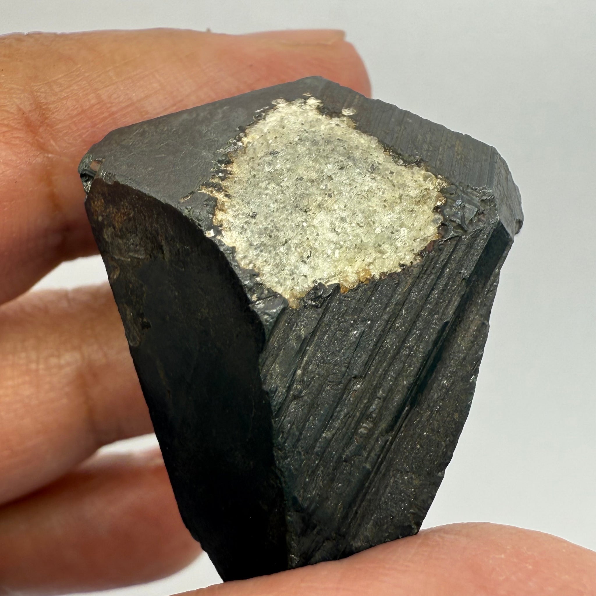 Alabandite Crystal, Merelani, same mining pit as Tanzanite, comes out with Tanzanite, Tanzania, Untreated Unheated. 29.5gm 29.9 x 28.0 x 24.2mm